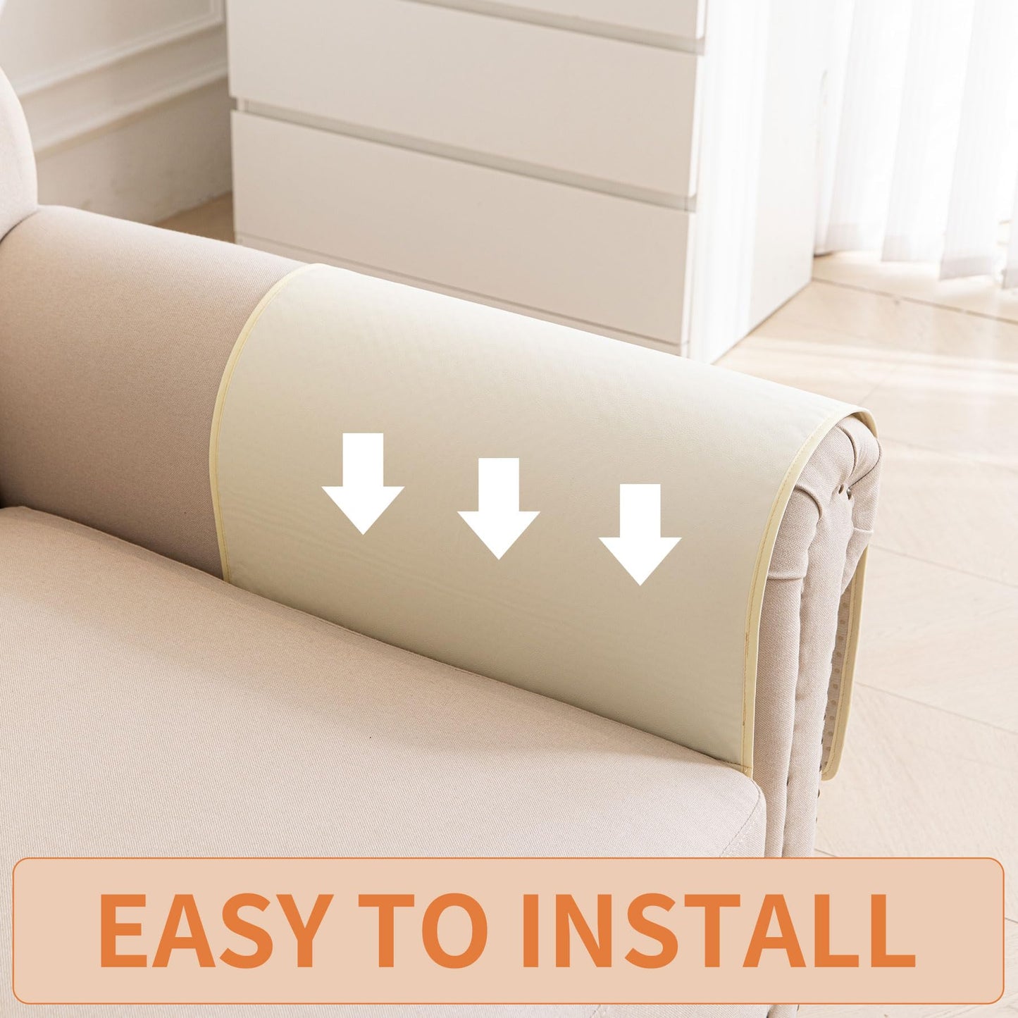 HAOMAIJIA Anti Slip Sofa Armrest Organizer Arm Chair Bedside Caddy Storage Organizer For Recliner Couch With 6 Pockets For Cell Phone Tv Remote Control (Ivory White, 31.89 inches × 18.5 inches)