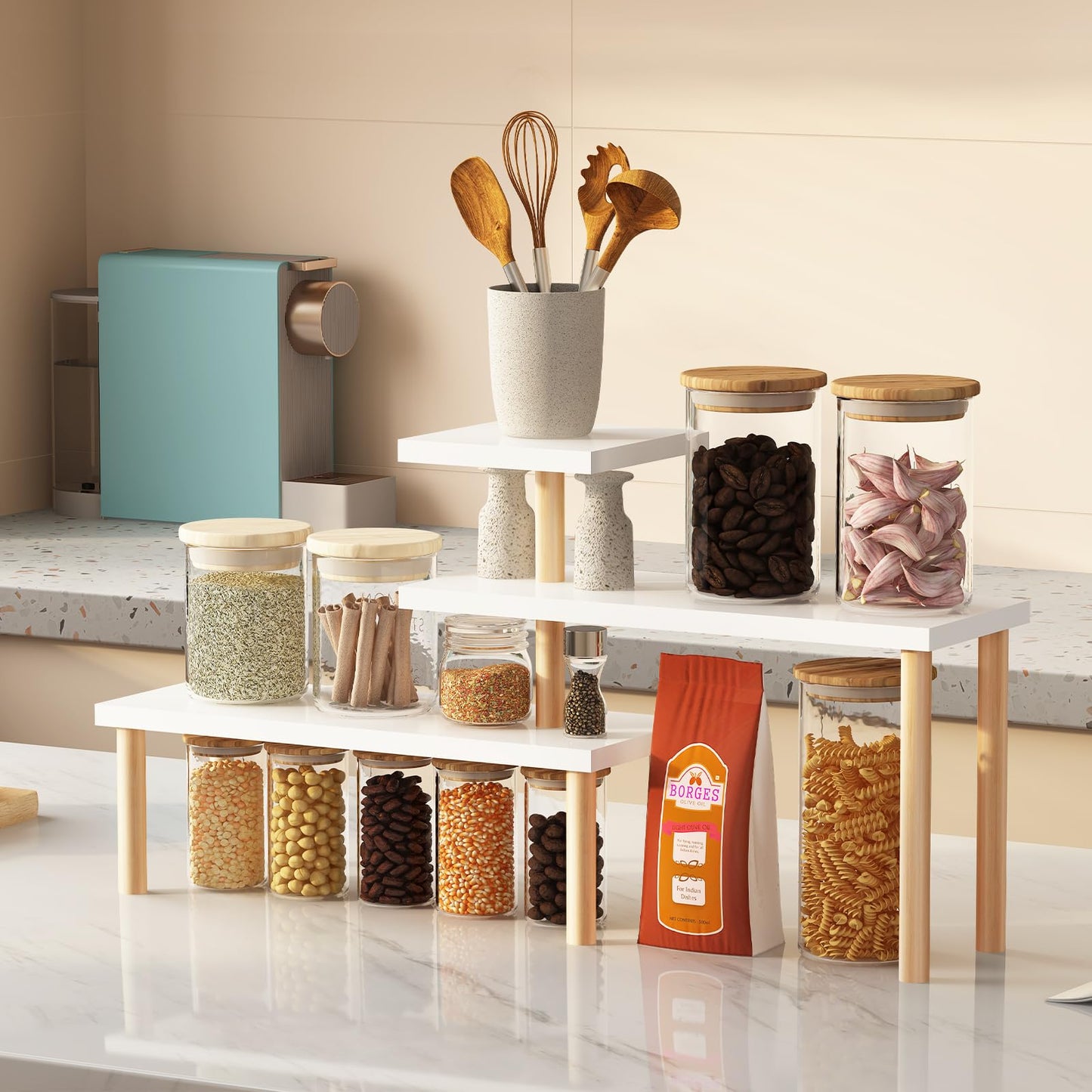 OcBuct Wood Plant Stand Shelf 6 Tier