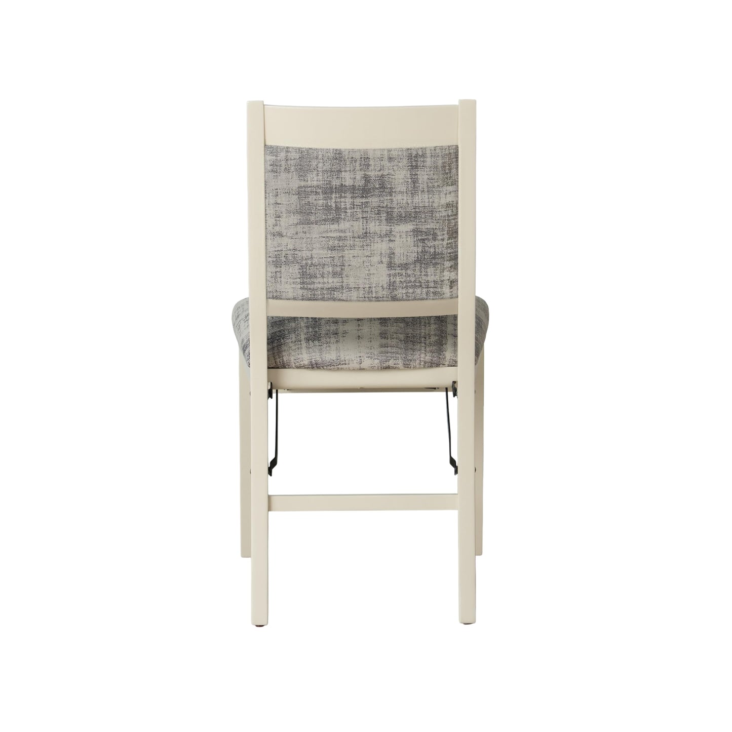 East West Furniture - WCC-LWH-30, A Solid Wood Waco Folding Parson Dining Room Chairs with PU Leather Seat, Ready to Use, Cushioned Back Design, Set of 2, Linen White Finish