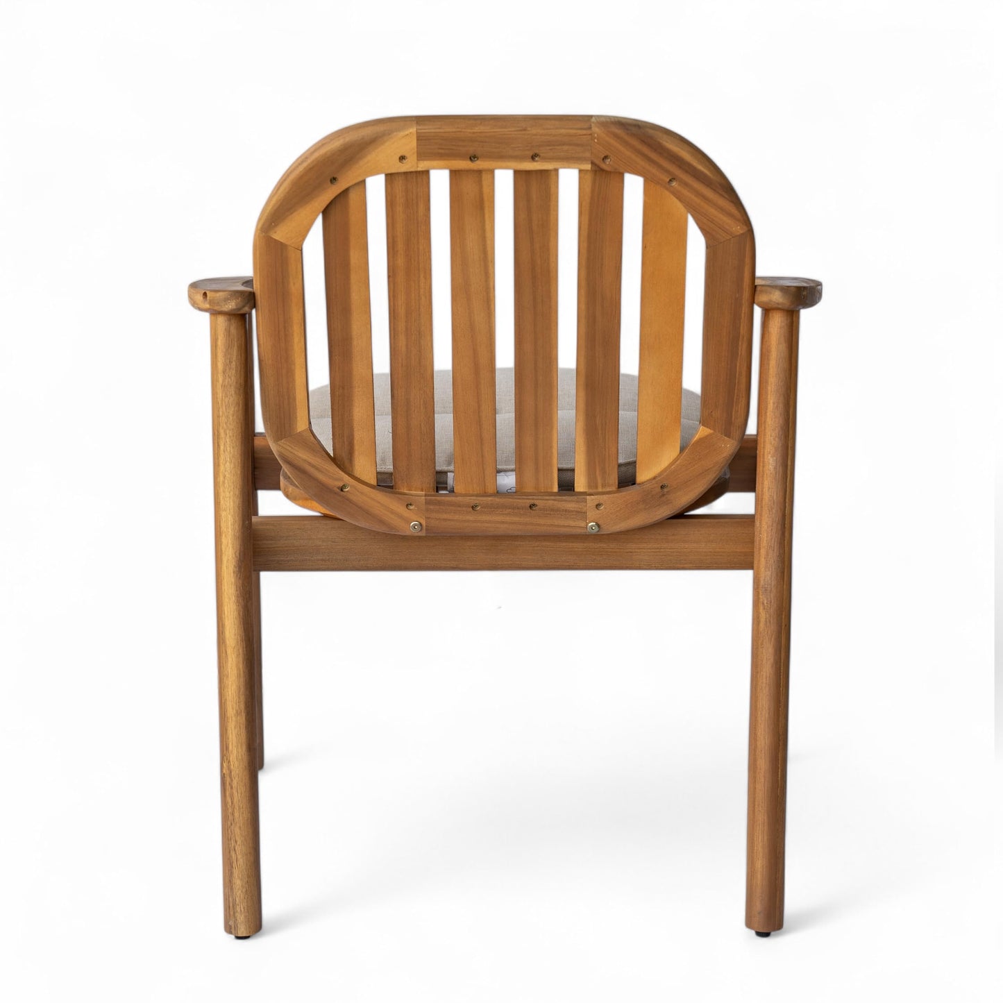 Christopher Knight Home Meja Acacia Wood Outdoor Dining Chair Set of 2 with Cushion, Wooden Patio Dining Armchair Set, Outdoor Kitchen Side Chair, Patio Furniture Set, Teak+Beige