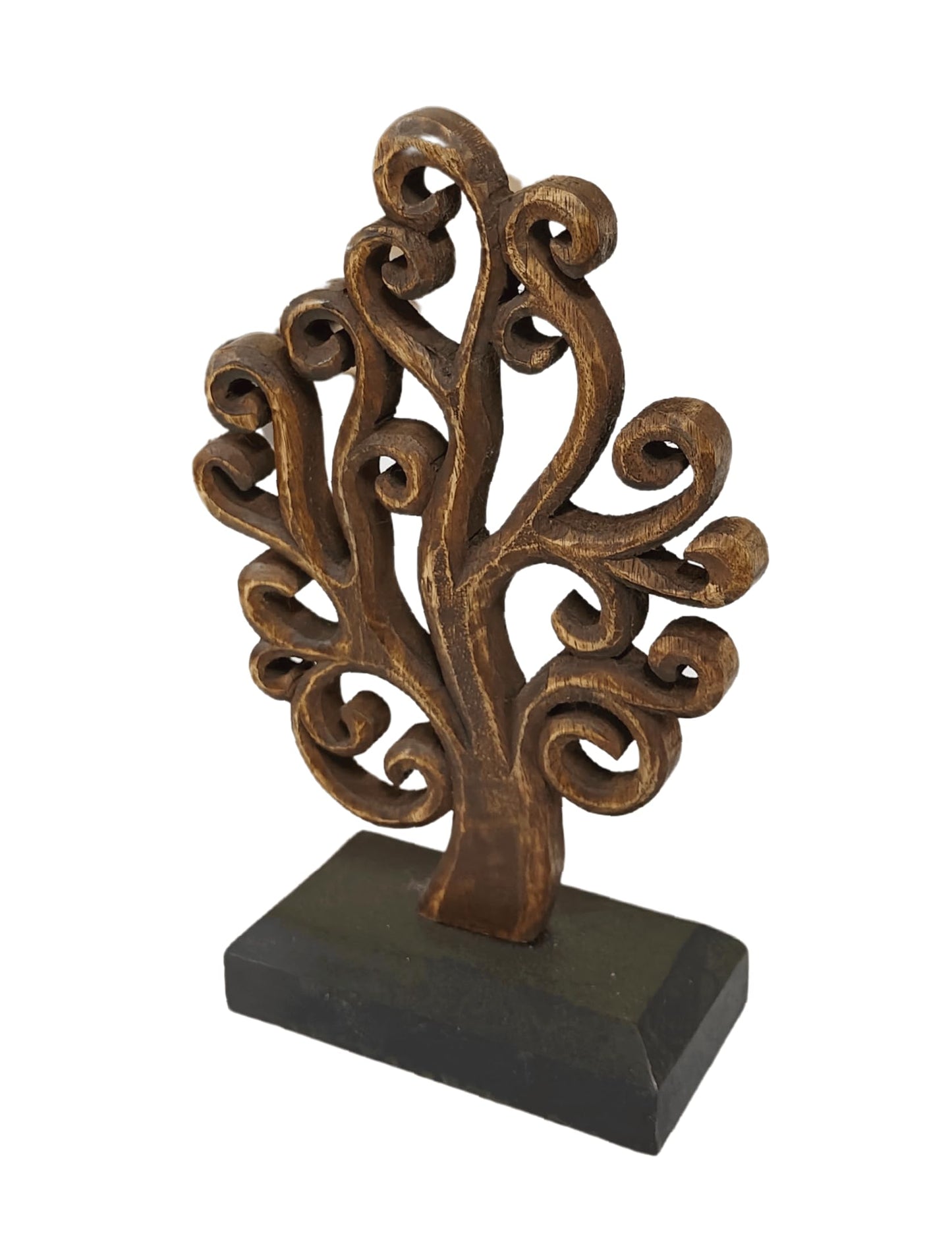 VANIYA CRAFTS® Wooden Carved Handmade Engraved Table Decor Table Sculpture Home Decor Statue for Living Room, Bedroom, Office Desktop, Cabinets (Walnut & Black)