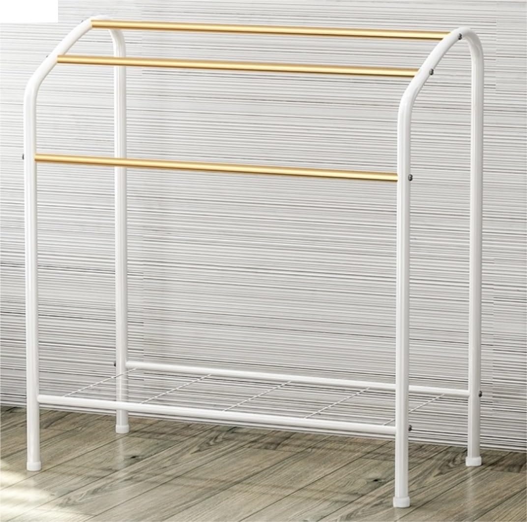 BIOMICE Floor Towel Rack 3 Tier Freestanding Towel Rack Floor Towel Holder with Bottom Shelf Metal Bath Towel Stand Organizer for Bathroom Freestanding Towel Racks