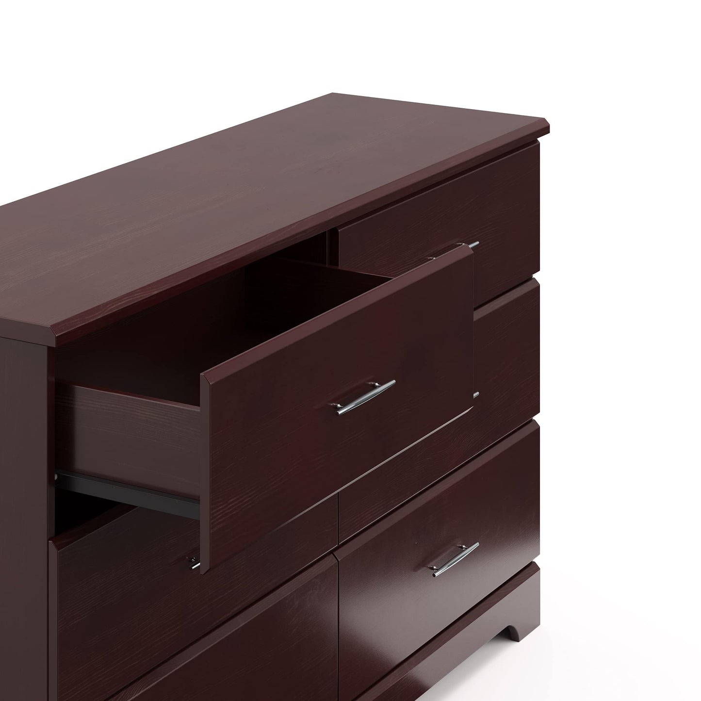Storkcraft Brookside 6-Drawer Dresser (Espresso) – GREENGUARD Gold Certified, Kids & Nursery Storage Chest, Durable Bedroom Dresser, Safety Interlocking Drawers, Pre-Installed Tracks