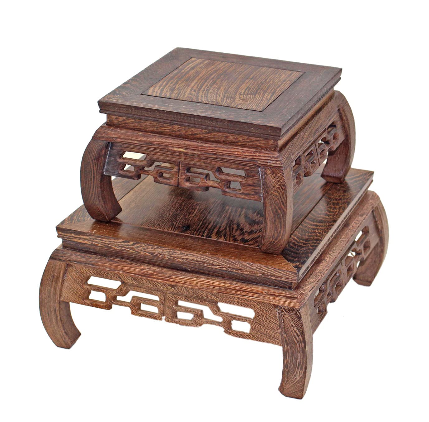 GOLDY&WENDY Chinese Style Wooden Base Rosewood Carved Flower Bonsai Display Stand Art Antique Furniture Decoration