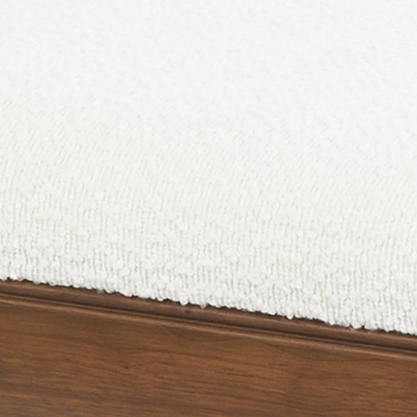 Deco 79 Fabric Home Bench Arm Entryway Bench with Brown Traditional Wood Turned Legs, Bedroom Bench 55" x 16" x 27", Cream