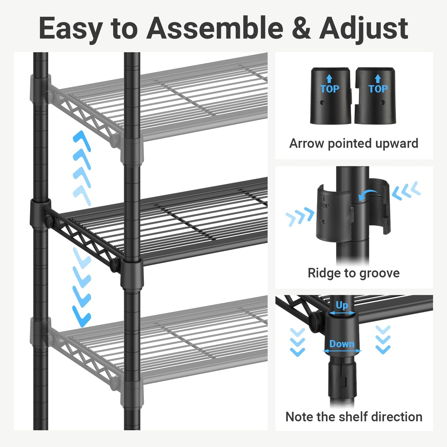 VIPEK S3 Heavy Duty Garment Rack Freestanding Clothes Rack Closet Storage Organizer Large Wardrobe with 8-Tier Shoe Rack, Hanging Rod, Adjustable Shelf, 68.9" L x 15.7" W x 76.4" H, Black