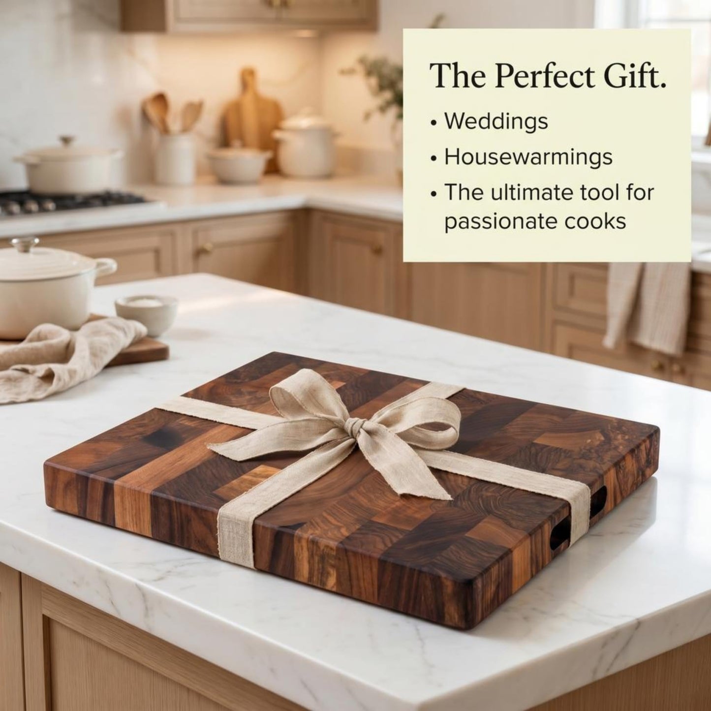 Walnut Butcher Block Cutting Board – Non Toxic, Solid Wood Cutting Board with Juice Groove - Wooden Charcuterie Boards for Serving Food - Wooden Chopping Board Set – Premium Dark Hardwood