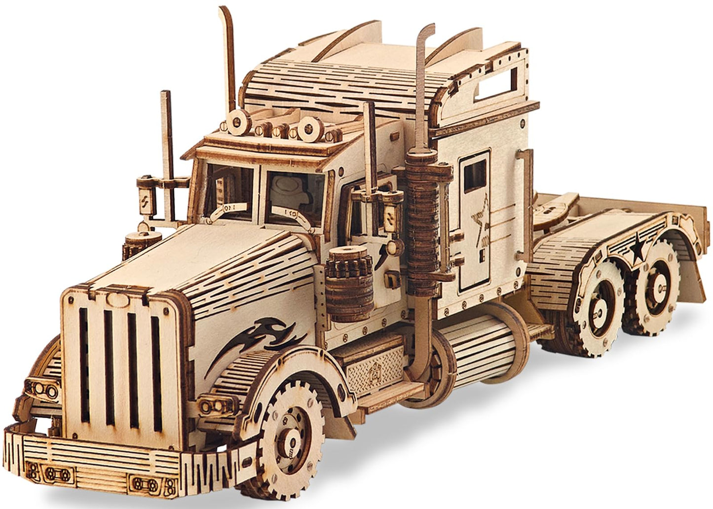 Kaptein 3D Wooden Puzzles for Adults & Teens – DIY Truck Model Kit to Build – Brain Teaser Craft – Birthday Gifts & Desk Decor