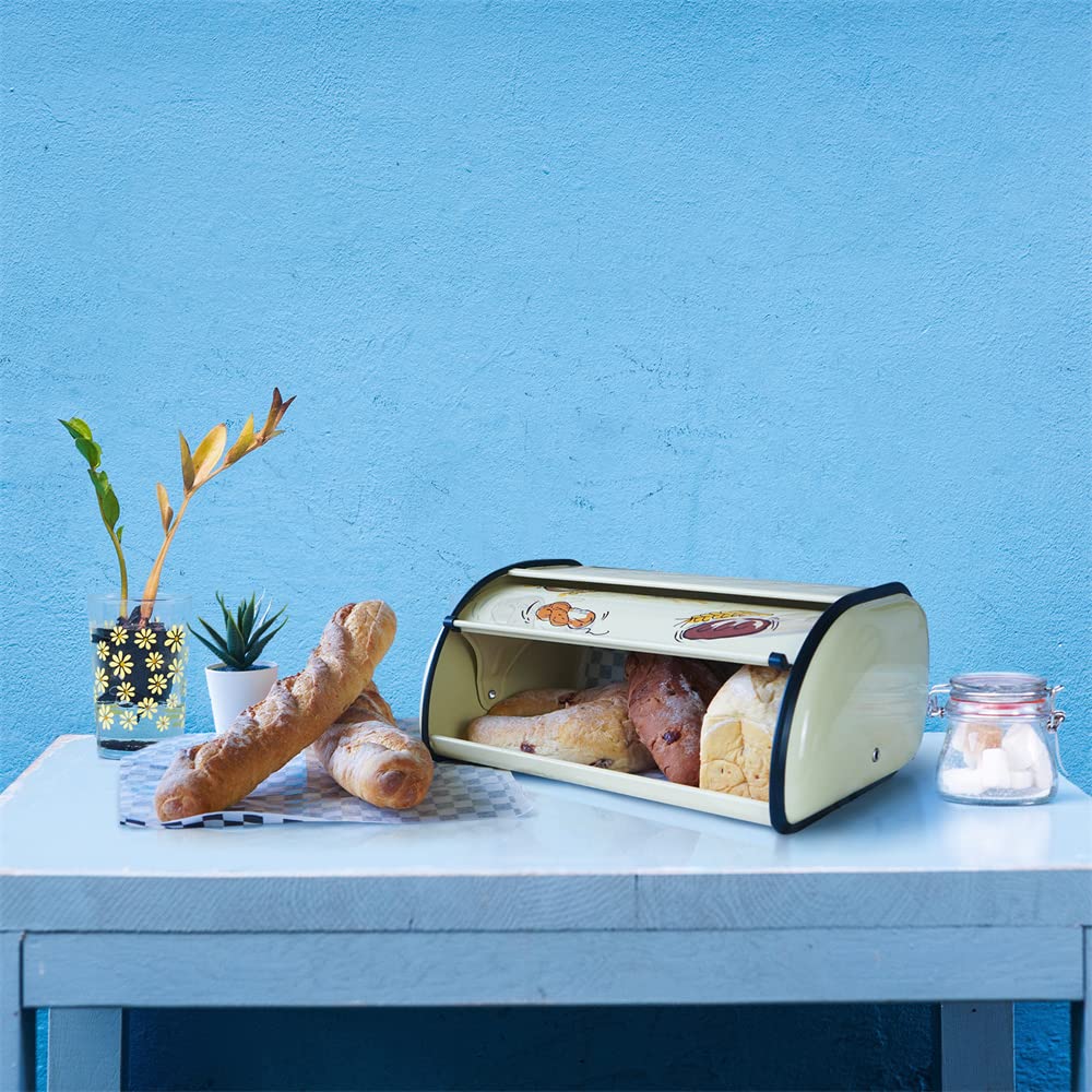 SOTECH Bread Box Metal Bread Storage Container Roll Top Bread Bin for Kitchen Countertop Farmhouse Bread Boxes Bread Keeper Holder Vintage airtight Counter