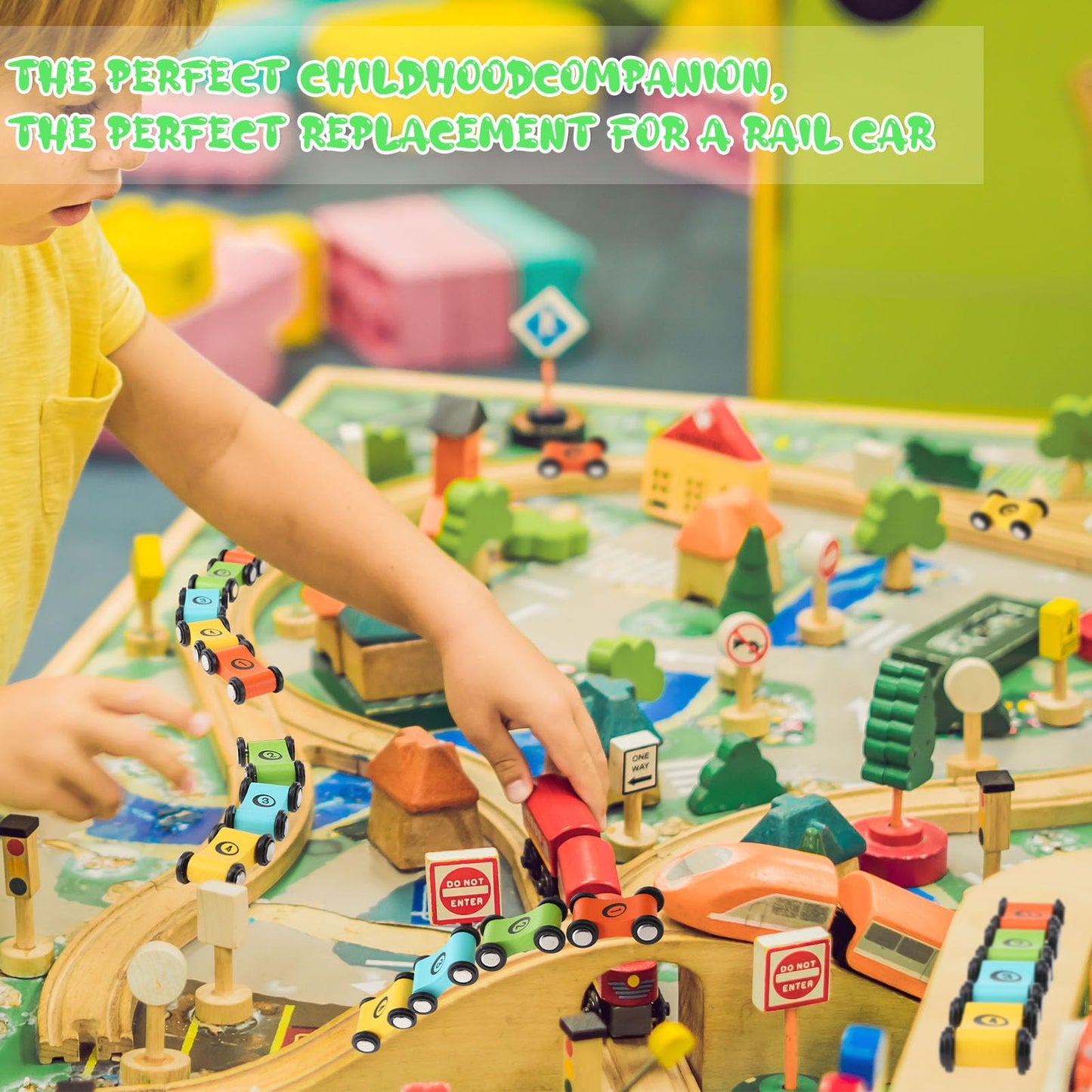 XLSXEXCL 24 Pcs Wooden Cars for Ramp, Wooden Car Ramp Replacement Car Toy Vehicle Play Sets Top Bright Car Ramp Toy for Race Track Replacement Cars, Aged 3+ Toddlers Party Gift