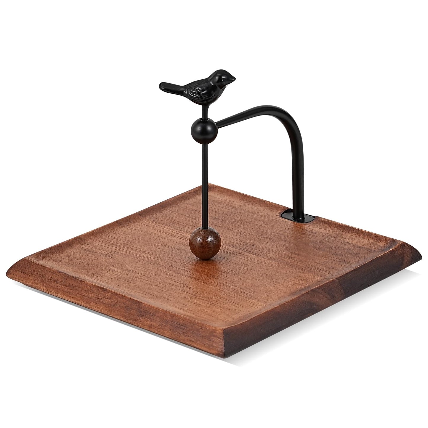 Tocemei Napkin Holder for Table with Unique Bird - shaped Design, Cocktail Napkin Holder. Wooden Base & Iron Build Ensure Stability and Durability. A Tasteful Decor for Kitchen, Living Room and Garden