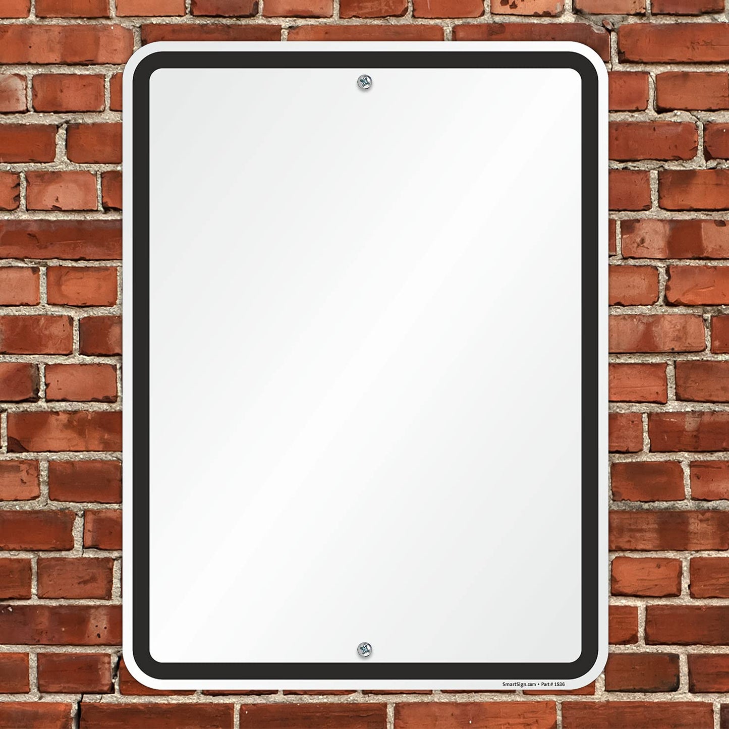 SmartSign 24 x 18 inch Blank Metal Sign with Border, Screen Printed,U52 80 mil Laminated Rustproof Aluminum, Black and White