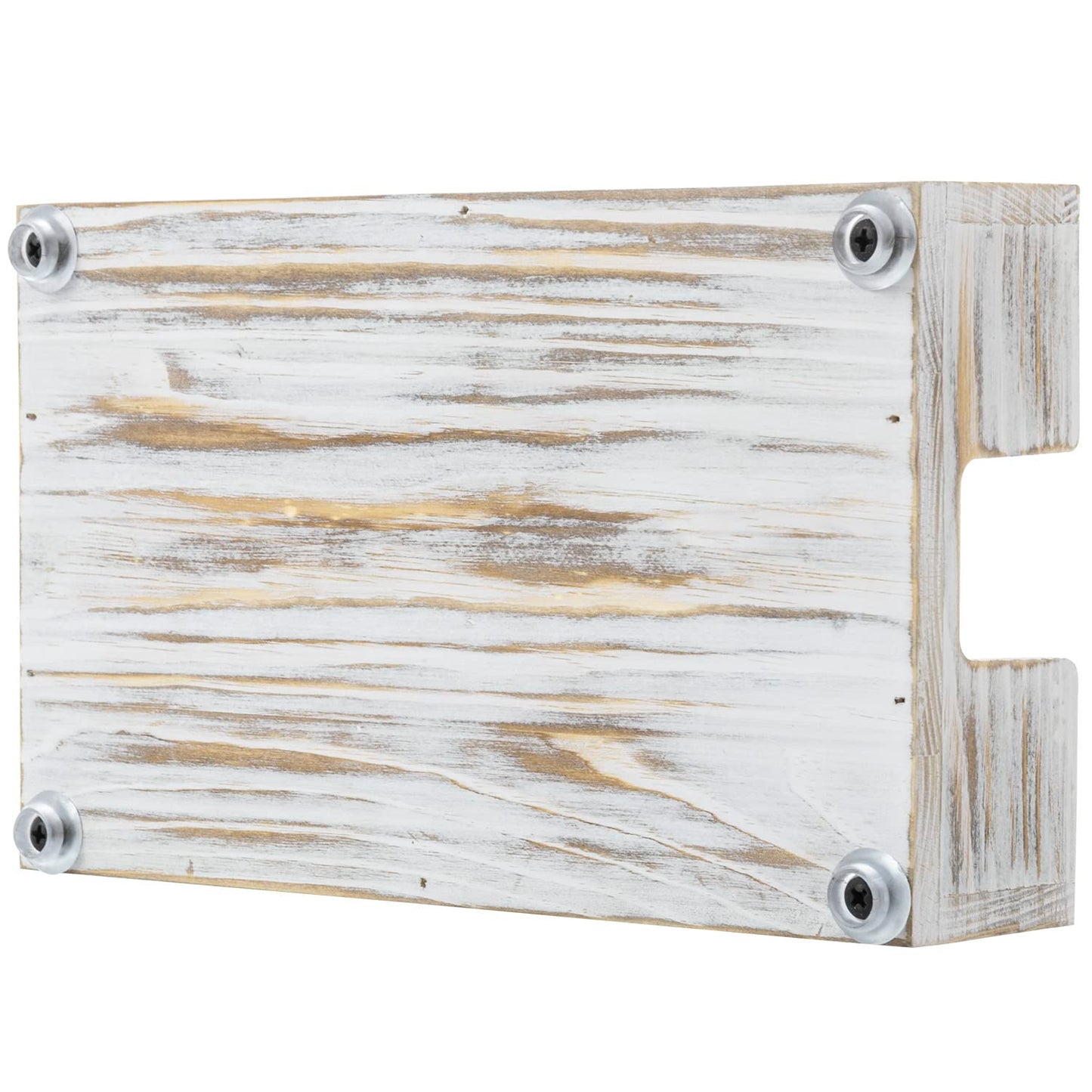 MyGift Shabby White Washed Solid Wood Bathroom Counter Guest Folded Paper Towel Holder, Sink Countertop Disposable Napkin Dispenser Vanity Toiletry Tray