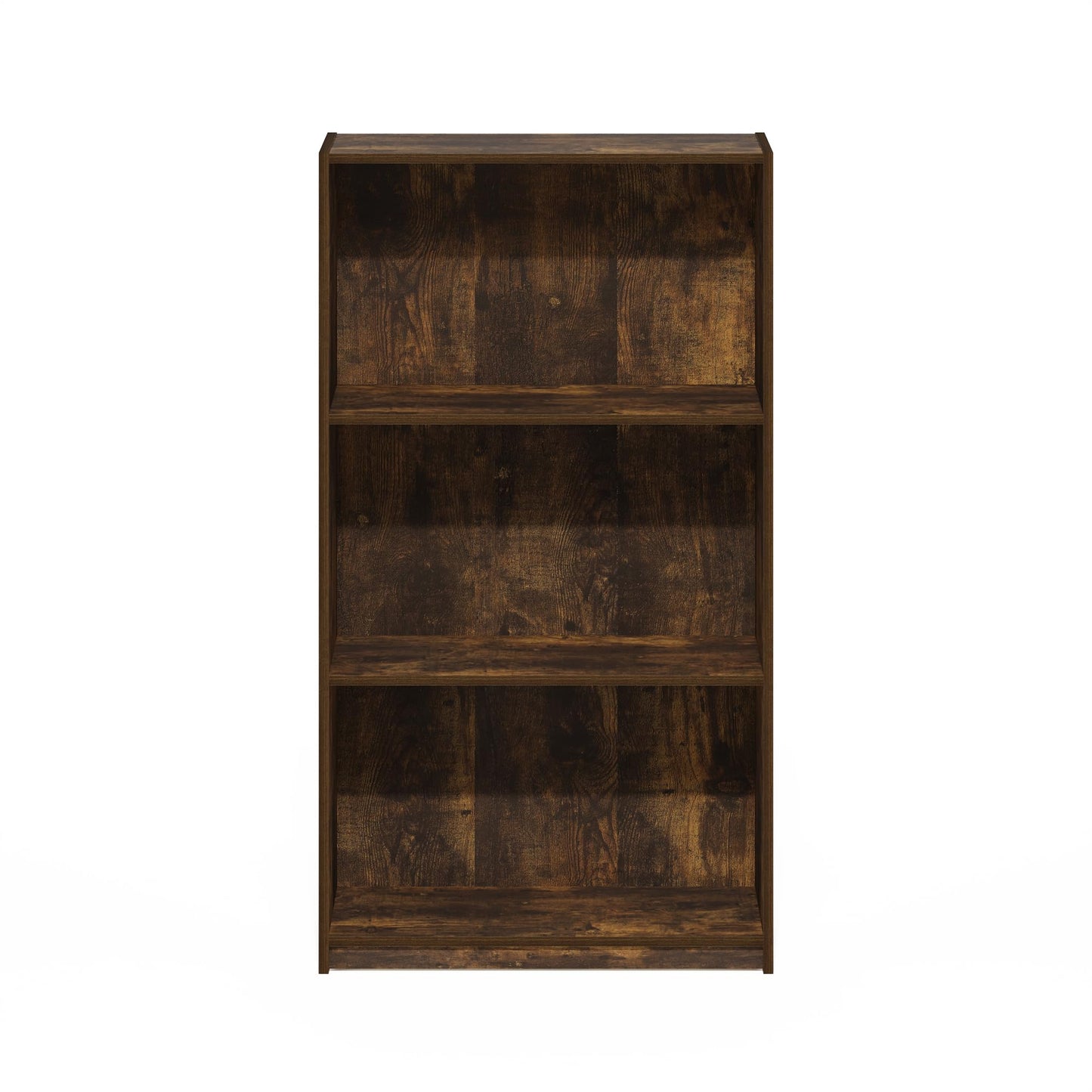 Furinno Basic Book Shelf, 3-Tier Modern Bookshelf, Bookcase with Open Shelves, 9.3 x 21.8 x 39.5, for Living Room, Bedroom, Home Office, Amber Pine