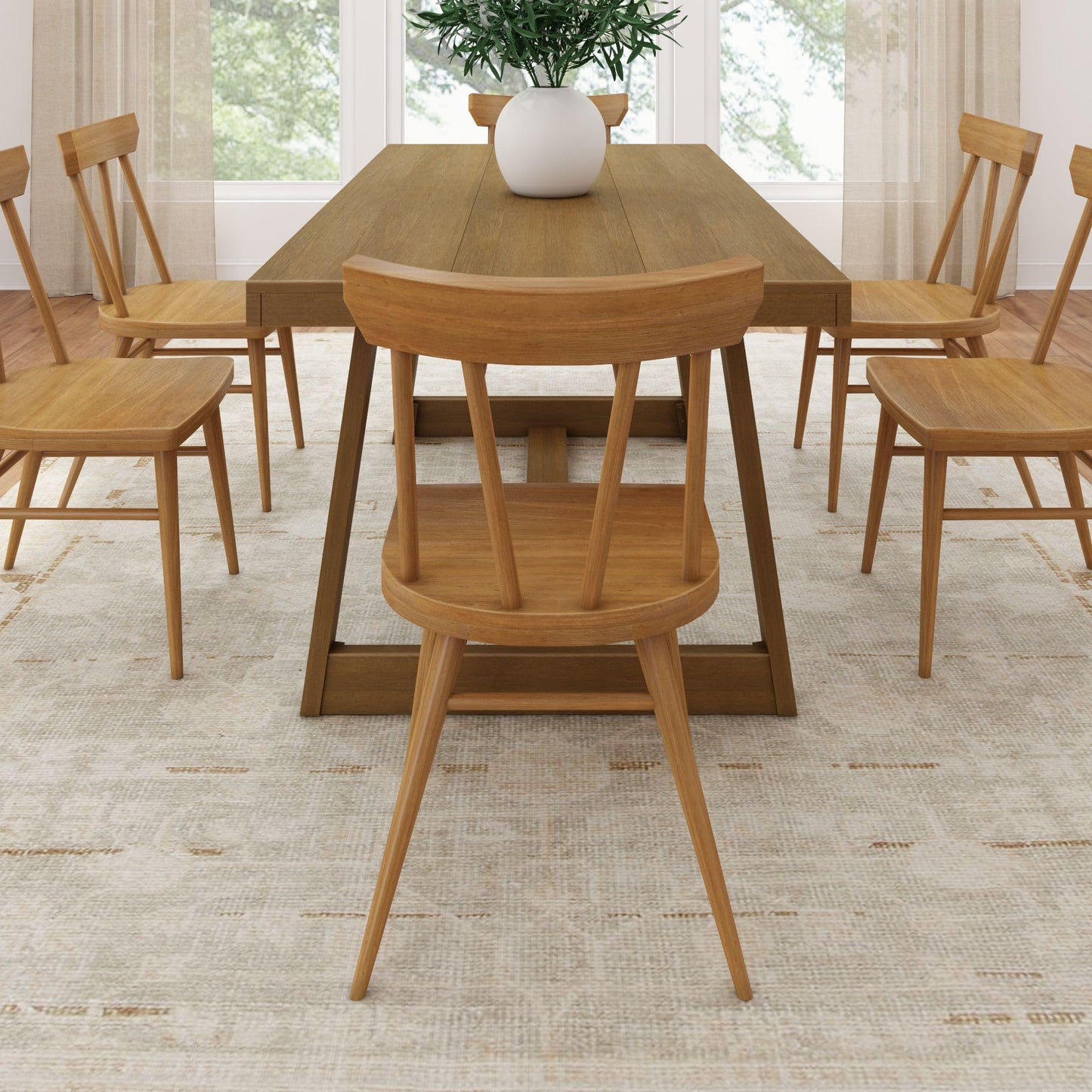 Plank+Beam Classic Farmhouse Chair (2 Pack), Pecan