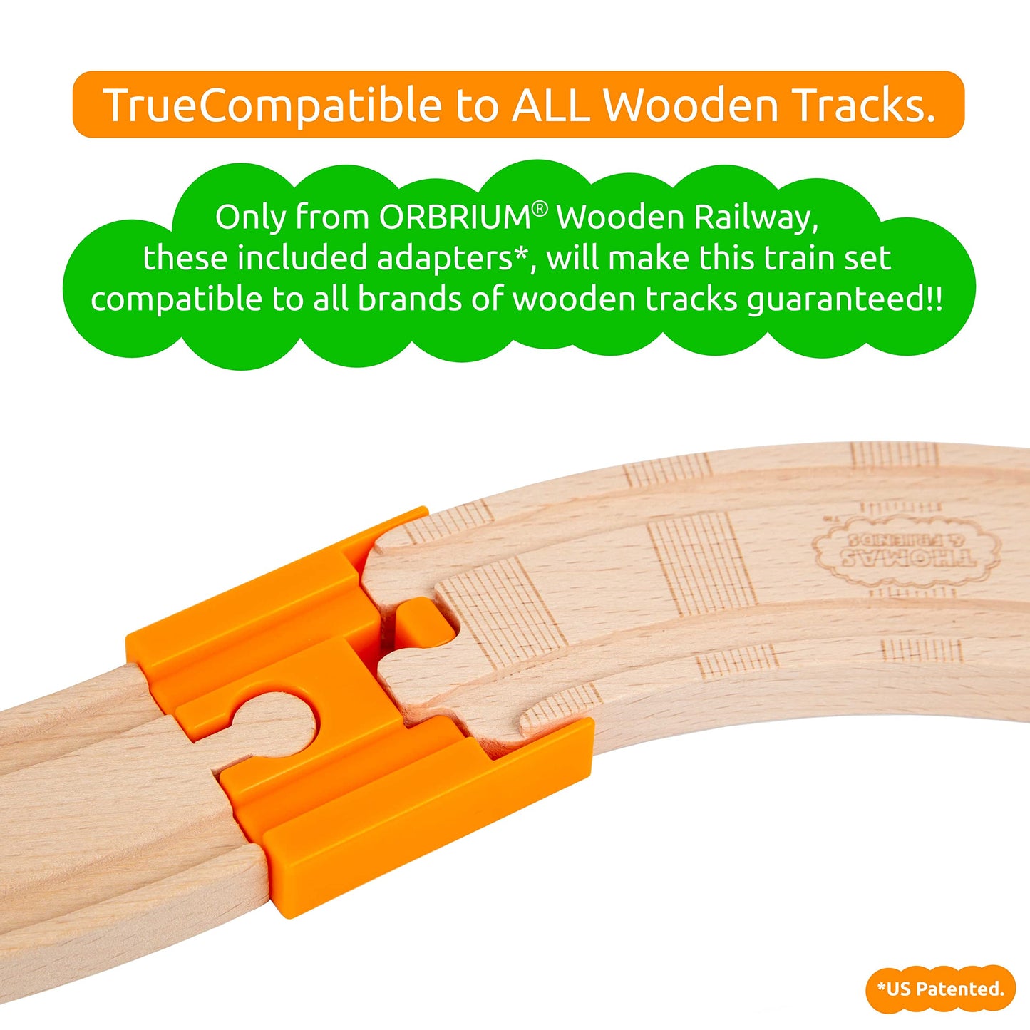 56 Piece Wooden Train Track Expansion Pack with Tunnel Compatible Thomas Wooden Railway Brio Chuggington Imaginarium Set by Orbrium Toys.