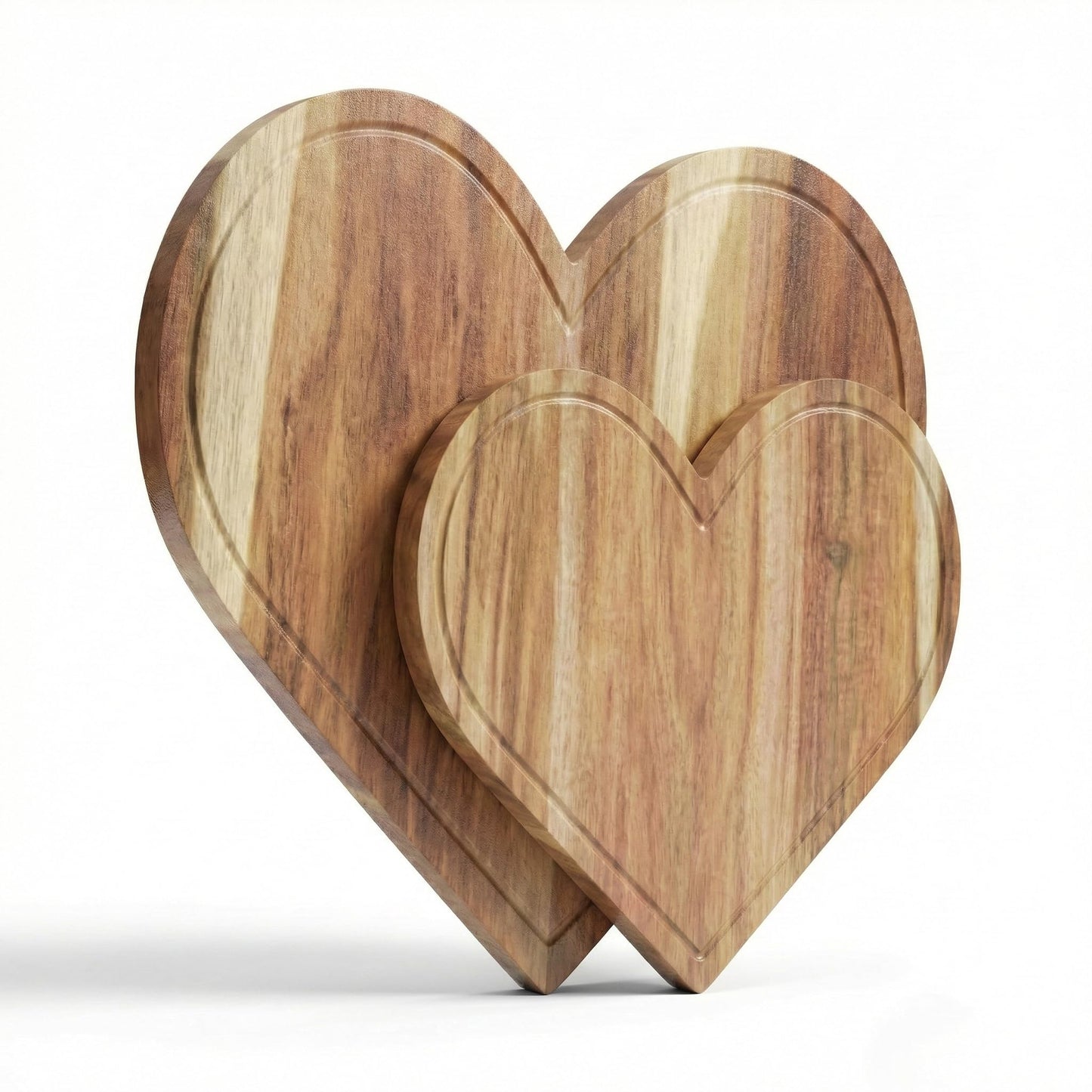 Set of 2 Heart Charcuterie Boards - Acacia Wood Cutting Heart Shaped Charcuterie Board - Mother’s Day Gifts for Mom, Wife, Grandma, Birthday Gifts for Mother & Grandmother