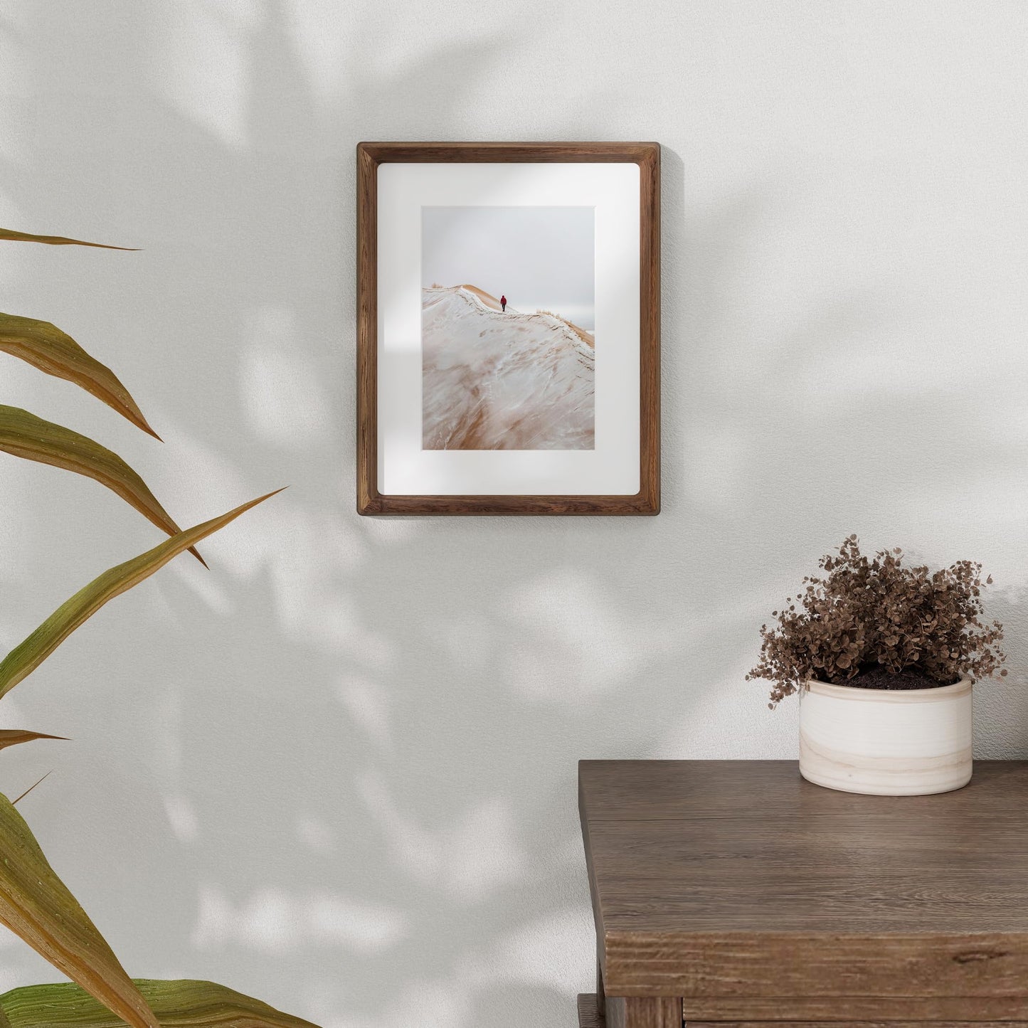 Dreamland 8x10 Picture Frame, USA-Sourced Walnut Wood Photo Frames with HD Tempered Glass, 8 x 10 Wooden Frame Matted to 5 x 7, 8x10 Frames Handcrafted Rounded Corner for Tabletop or Wall Display