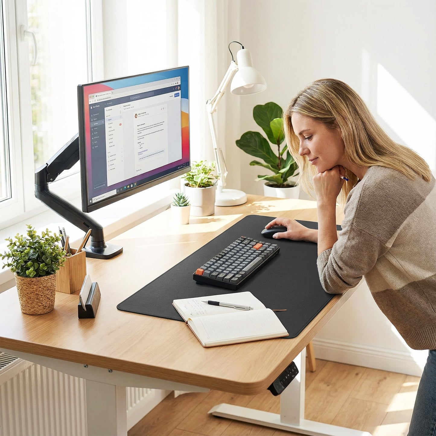 Fenge Modular Monitor Stand Riser Desk Shelf, Water Resistant Dek Pad Mat