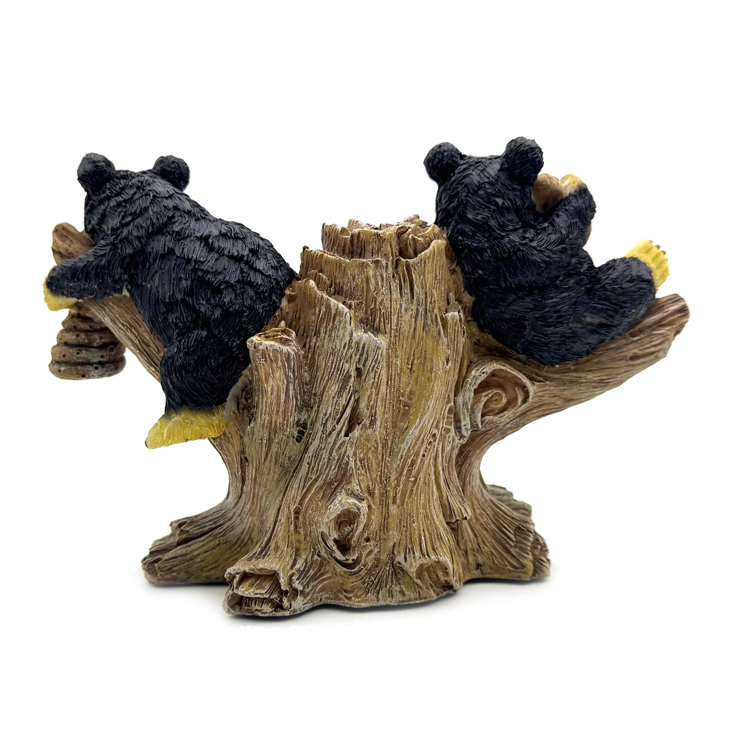 SHTWX 2 Black Bears on Branch Statue Figurine Sculpture Resin Collectible Gifts for Bear Lover Office Home Decor Desk Accessories Decoration Garden Figurines Outdoor Decor