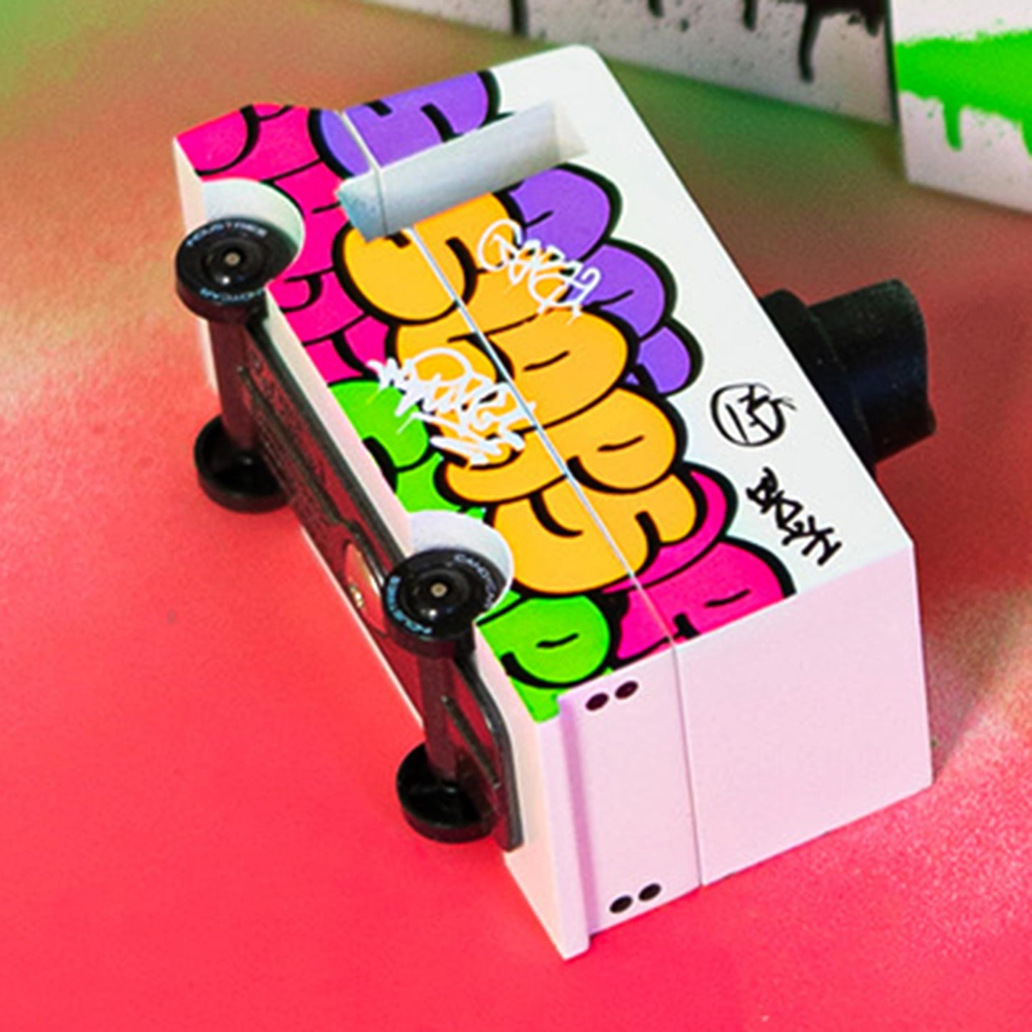 CANDYCAR® Wooden Food Truck Collection - Graffiti Black, Premium Handcrafted Beech Wood Toy Car