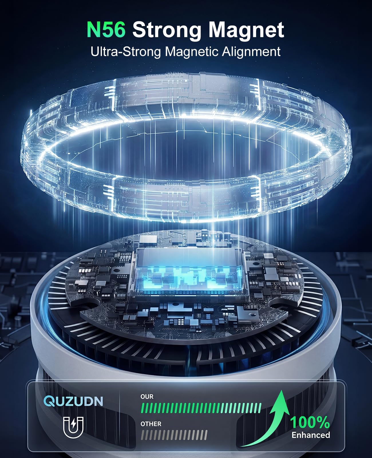 2026 New 25W Qi2.2 4-in-1 Charging Station with TEC Active Cooling and Night Light,Magnetic Fast Wireless Charger Stand for MagSafe Charger,iPhone 17-12,Apple Watch,AirPods|Gifts for Fathers Day