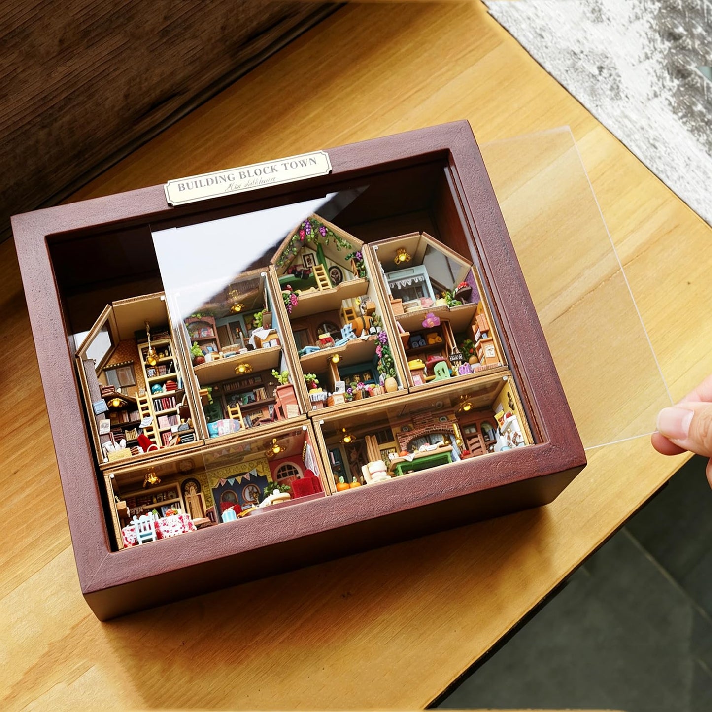 DIY Miniature House Kit, CUTEROOM Mini House Kit for Adult to Build, Wooden Dollhouse Making Kit with Furniture, Christmas Birthday Gifts