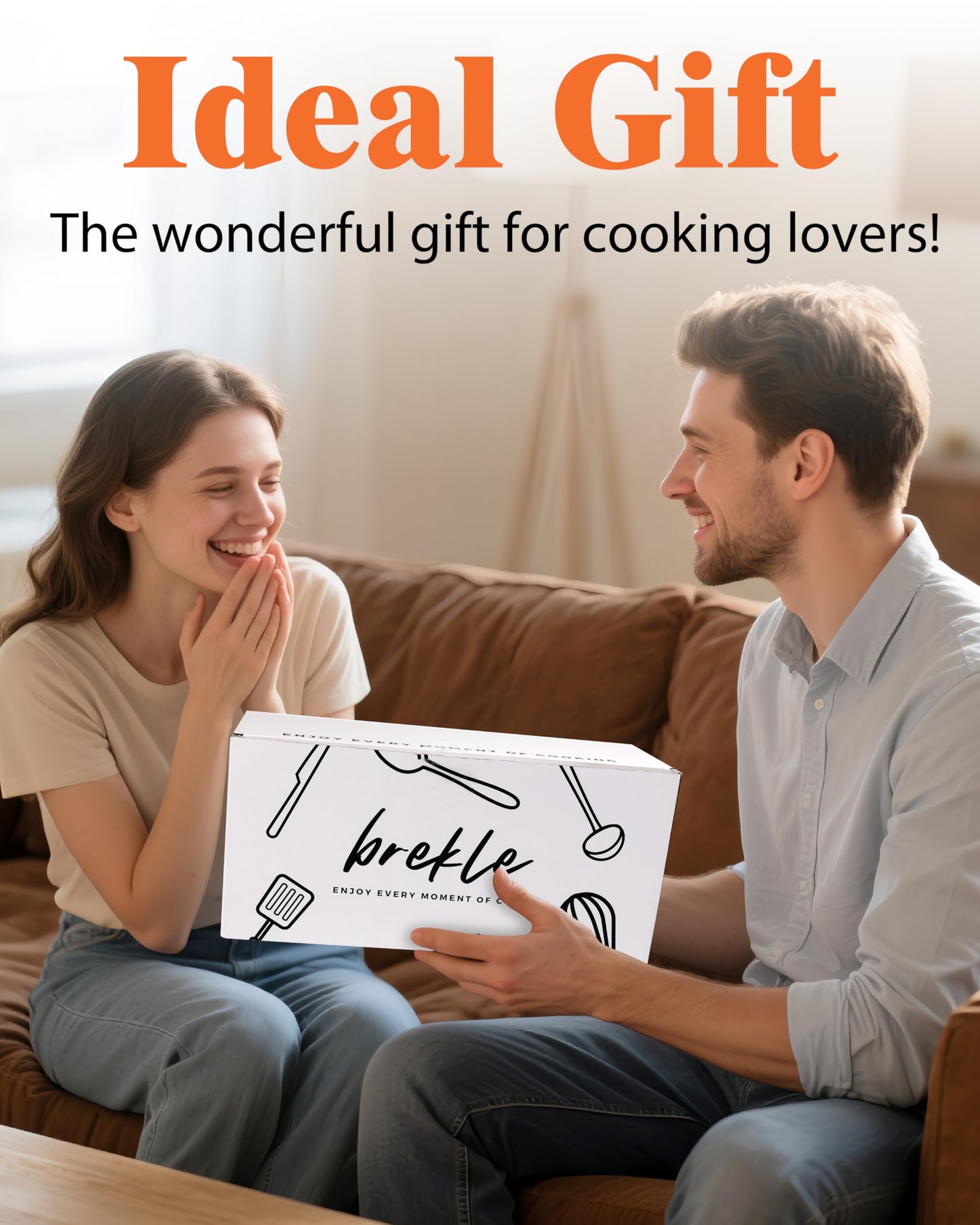 brekle Kitchen Utensil Holder for Kitchen Counter Large Wooden Organizer for Cooking Utensils Utensil Holder Counter Farmhouse Décor (Farmhouse Wooden)