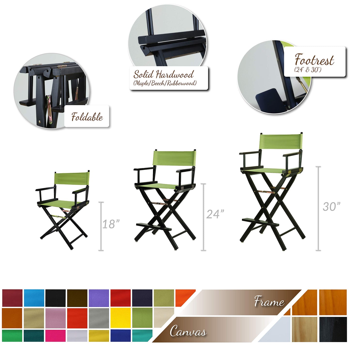 Casual Home 220-00/021-27 Director Chair 24" - Counter Height Natural Frame/Turquoise Canvas