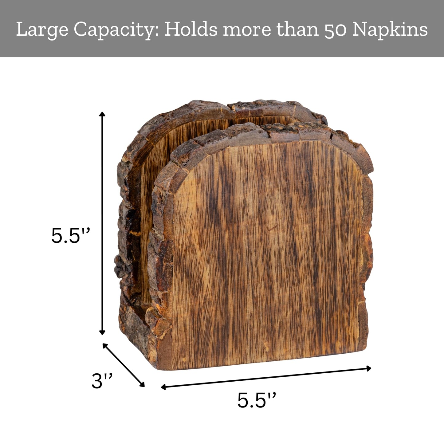 Mie Creations Farmhouse Wood Napkin Holder for Table, Thanksgiving, Christmas Holidays Décor | Antique Wooden Heavy, Rustic, Upright Paper Tissue Dispenser Tabletop Kitchen, Restaurant, Bar, Cocktail