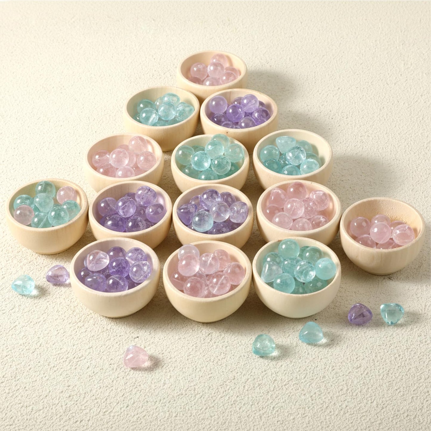 Lyksgir 40pcs Wooden Pinch Bowls, Wood Small Bowls, Mini Unfinished Bowl Set, Mini Round Bowl for Dipping Nuts, Dipping Sauce, Spice, Snacks, Candy, and Home Decor, 1.2 x 2.2 Inches