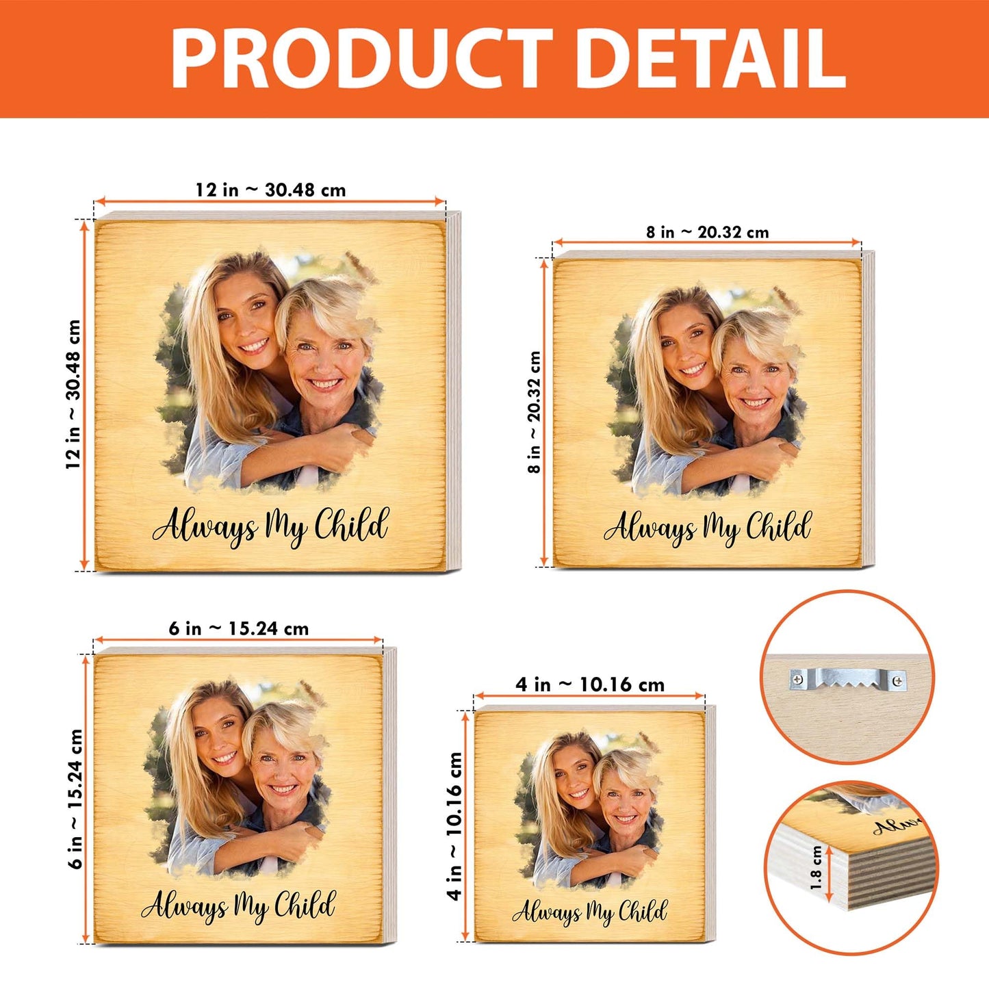 Personalized Wooden Block Sign with Custom Photo, Couple Family Friend Picture Shelf Sitter, Rustic Home Decor Keepsake Anniversary Wedding Gift