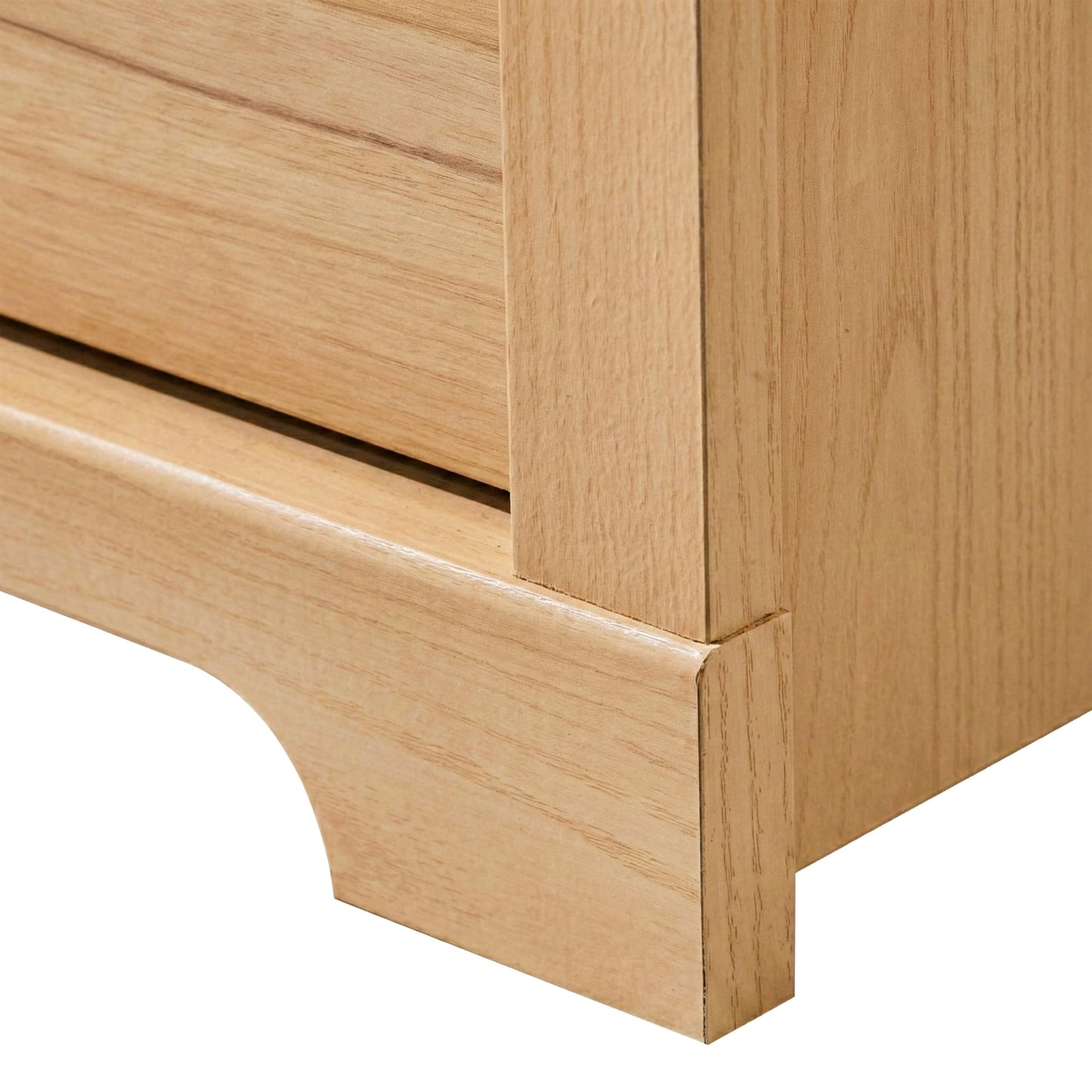 24/7 Shop at Home Elrik Modern 22-inch Wood Nightstand with Open Shelf, 2 Drawers and Ornate Handles, Wooden Night Stand for Bedroom, Apartment, Small Bedside Table, Natural