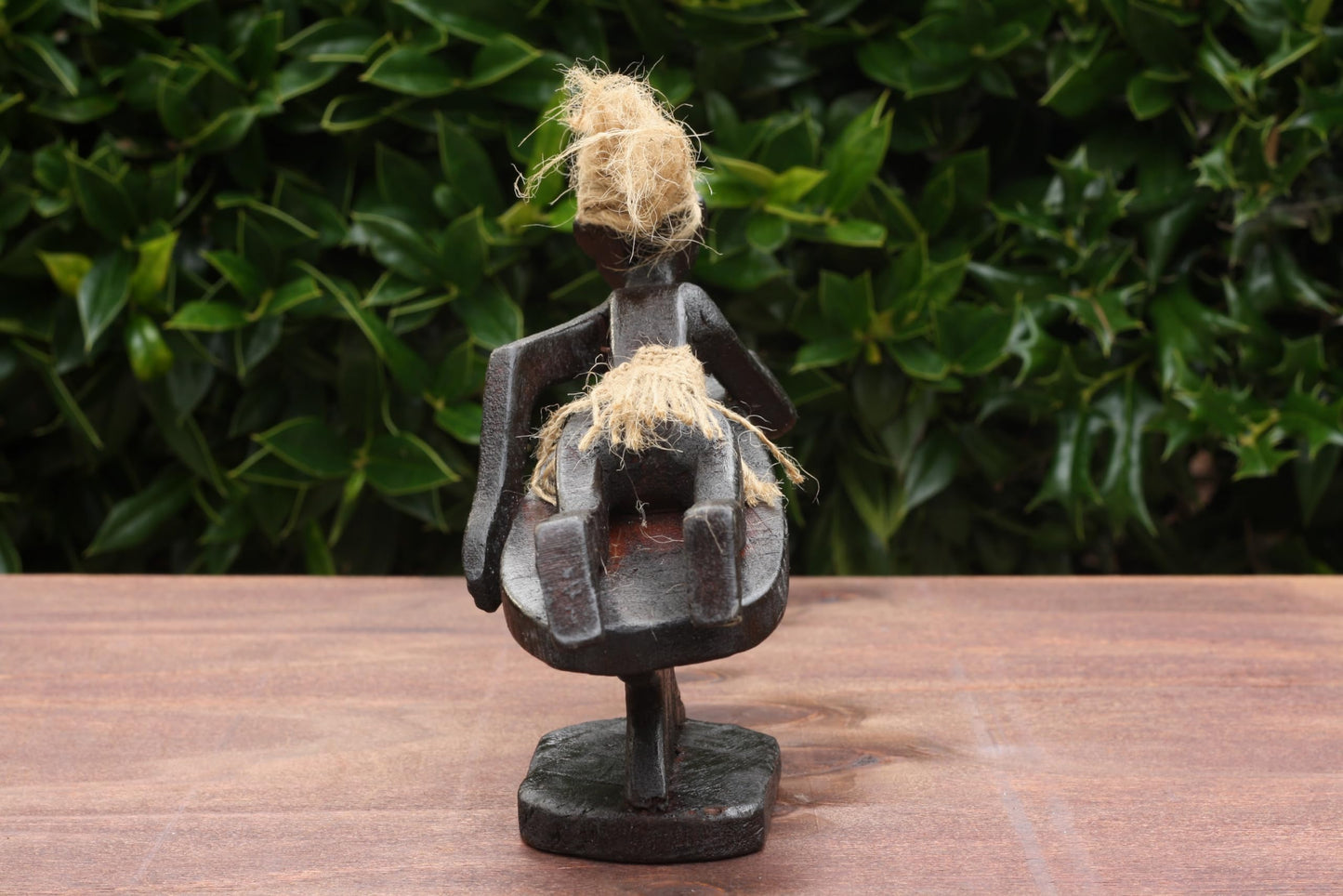 G6 Collection Wooden Tiki Swimming on Surf Board Paddle Statue, 10 inch