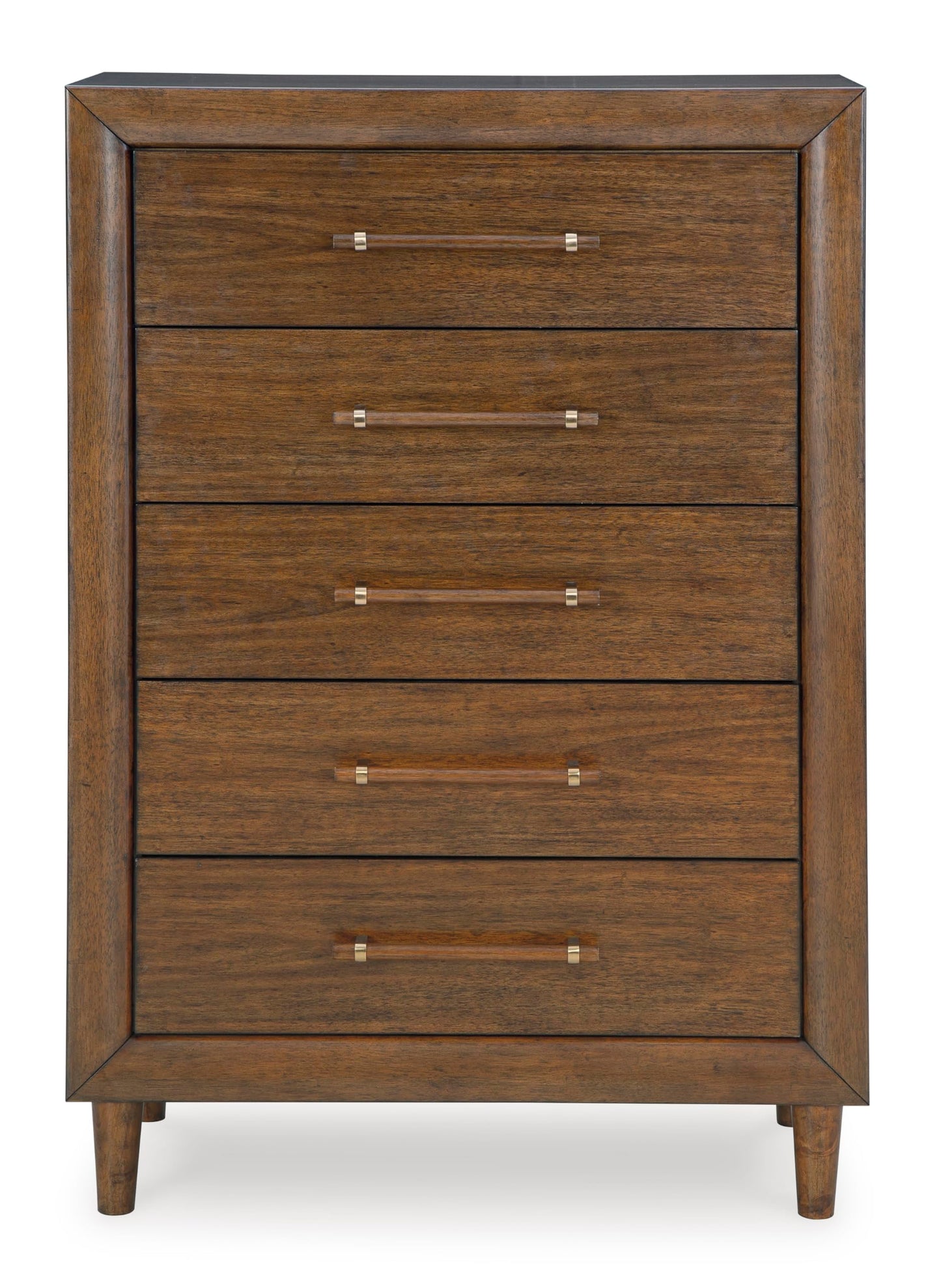 Signature Design by Ashley Lyncott Casual 5 Drawer Chest with Felt-Lined Top Drawer and Safety Stop for Bedroom, Dark Brown