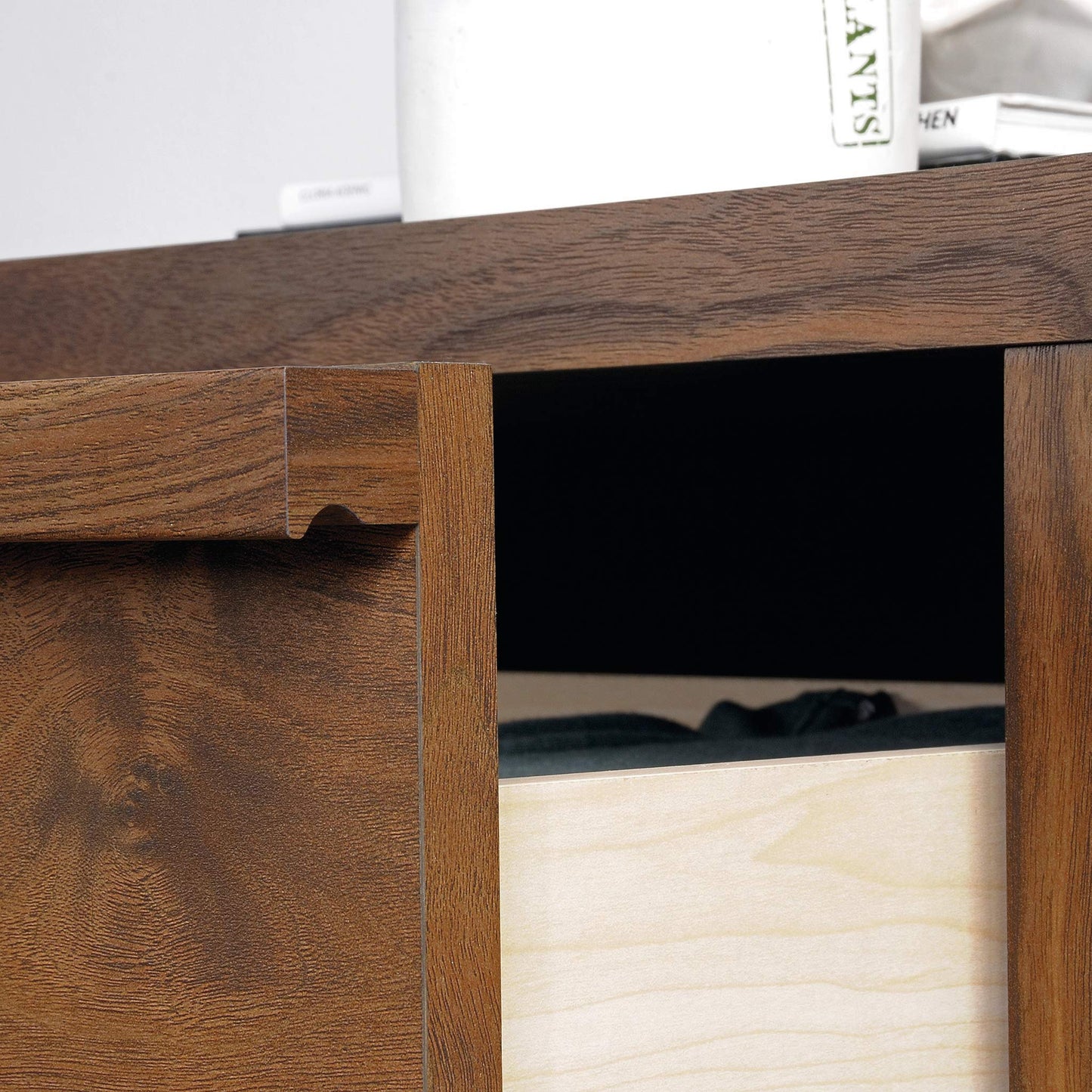 Sauder Harvey Park 4-Drawer Chest, Grand Walnut finish