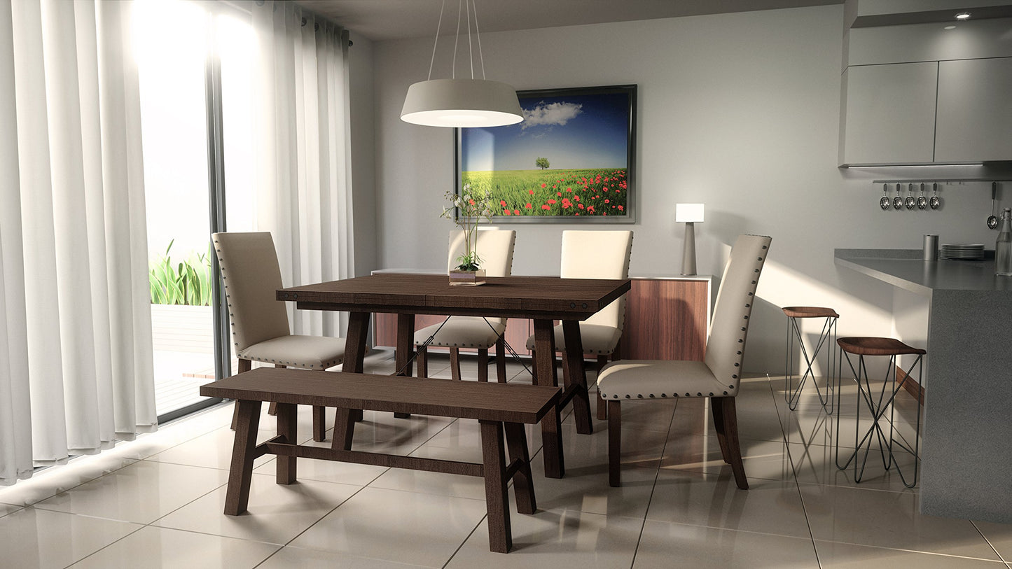 Cortesi Home Figi Dining Bench, Rustic Wood