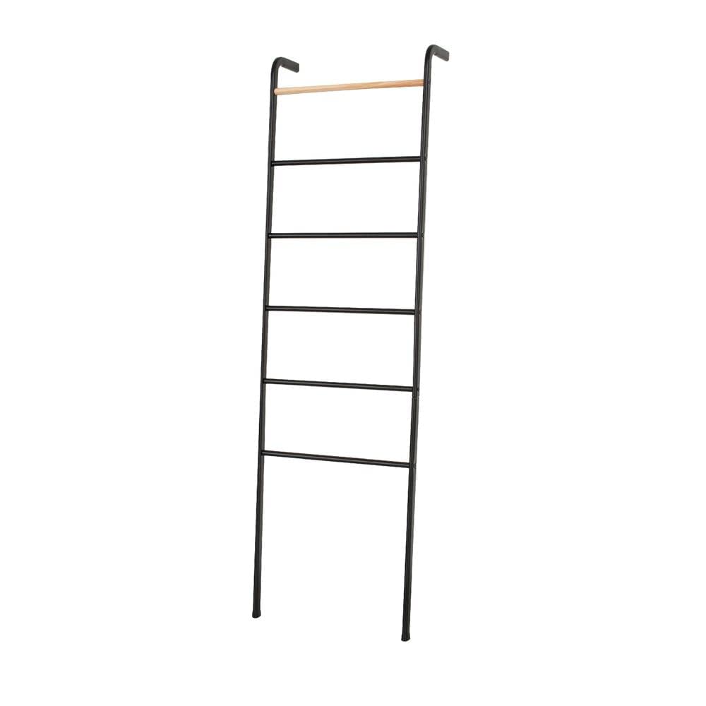 Wall Leaning Ladder Rack for Household Fabrics, Clothing, Interior Decoration, Black