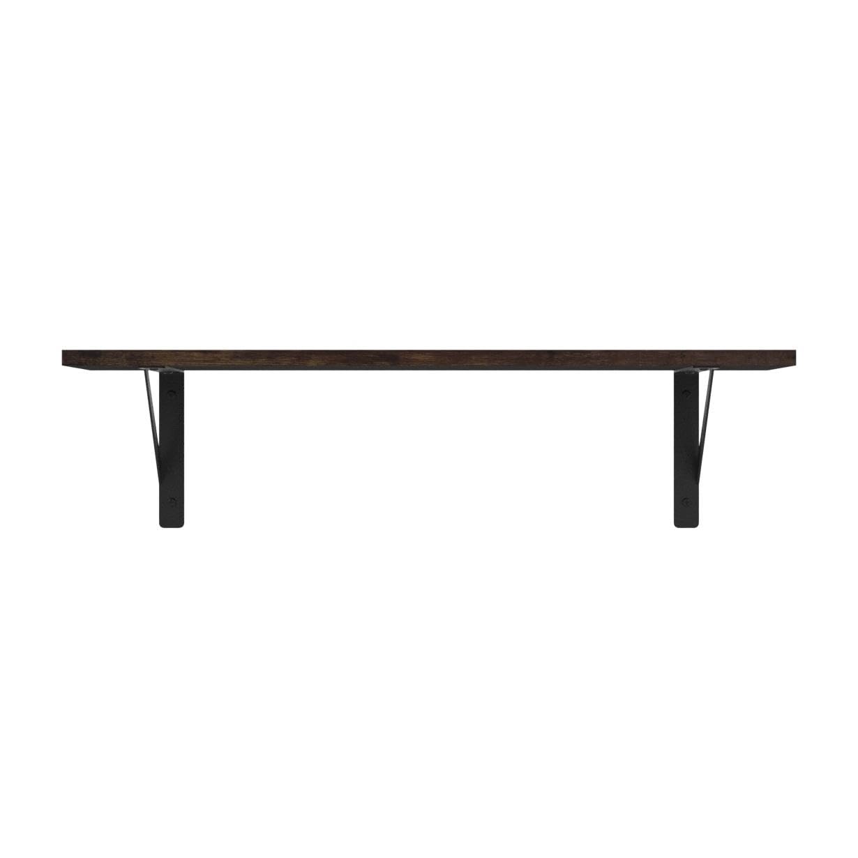 DINZI LVJ Wall Shelves, 23.6 x 7.9 x 6.1 Inch Floating Shelves for Wall, Easy-to-Install Wall Storage Ledges with Sturdy Metal Brackets for Living Room, Bathroom, Kitchen, Rustic Brown