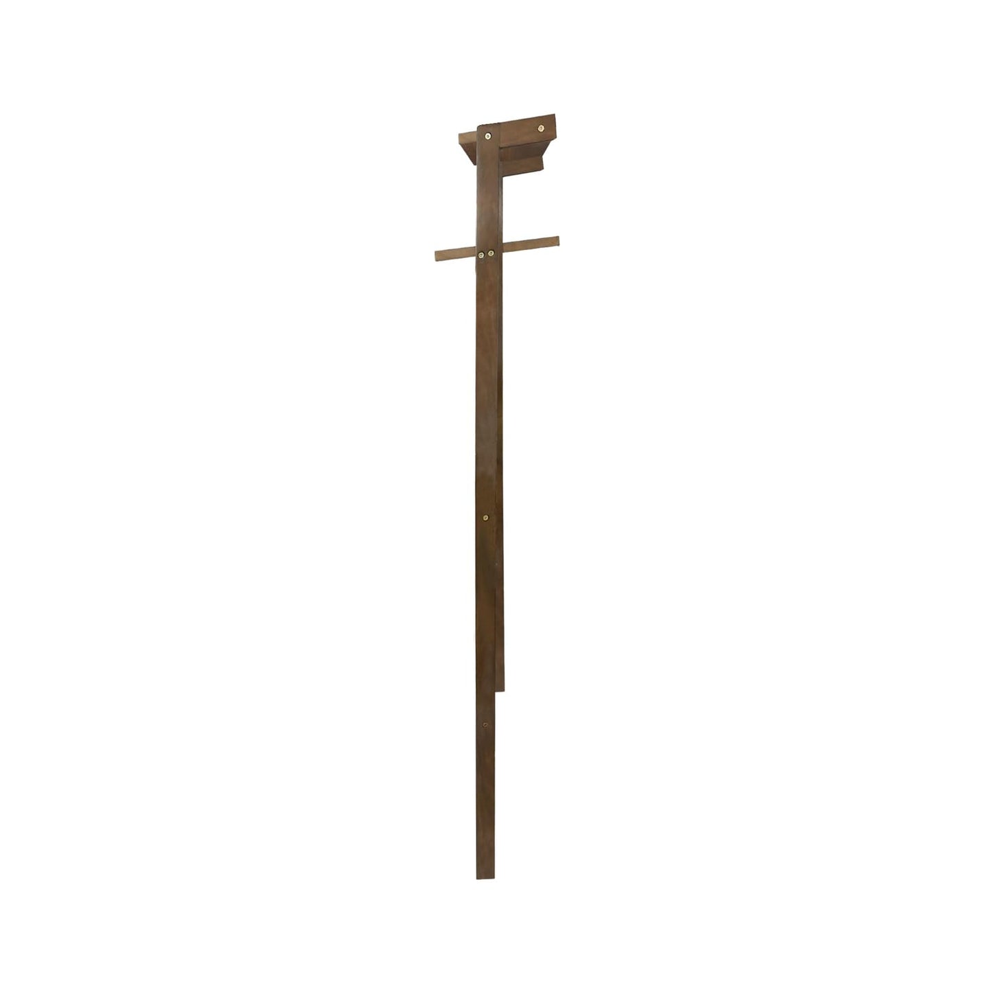 Space Saving 100% Solid Wood 6-Tier Blanket Ladder with Two Storage Shelves - Walnut