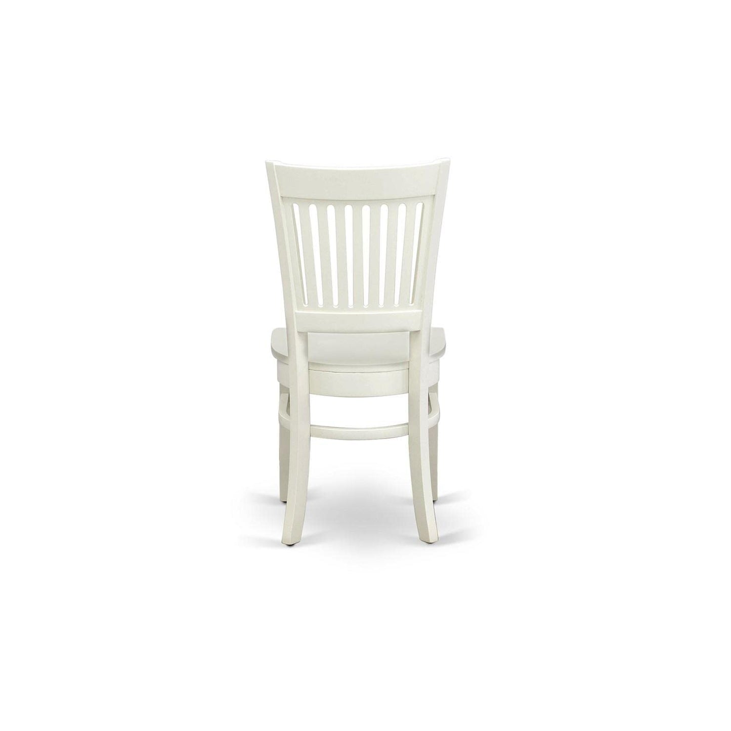 East West Furniture VAC-LWH-W Vancouver Dining Chairs - Slat Back Wood Seat Kitchen Chairs, Set of 2, Linen White