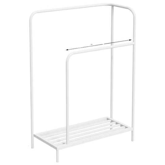 BIOMICE Floor Towel Rack 2 Tier Bars Towel Stand with Storage Shelf Metal Freestanding Towel Rack for Bathroom Freestanding Towel Racks(White)
