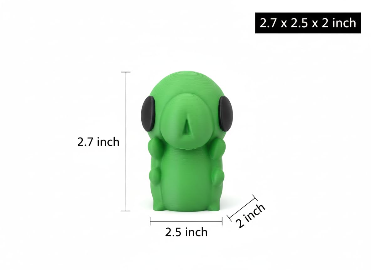 Little Green Grub Figurine - Vibrant Handheld Forest Creature Statue - Indie Game Inspired Desktop Companion and Gaming Room Shelf Decor