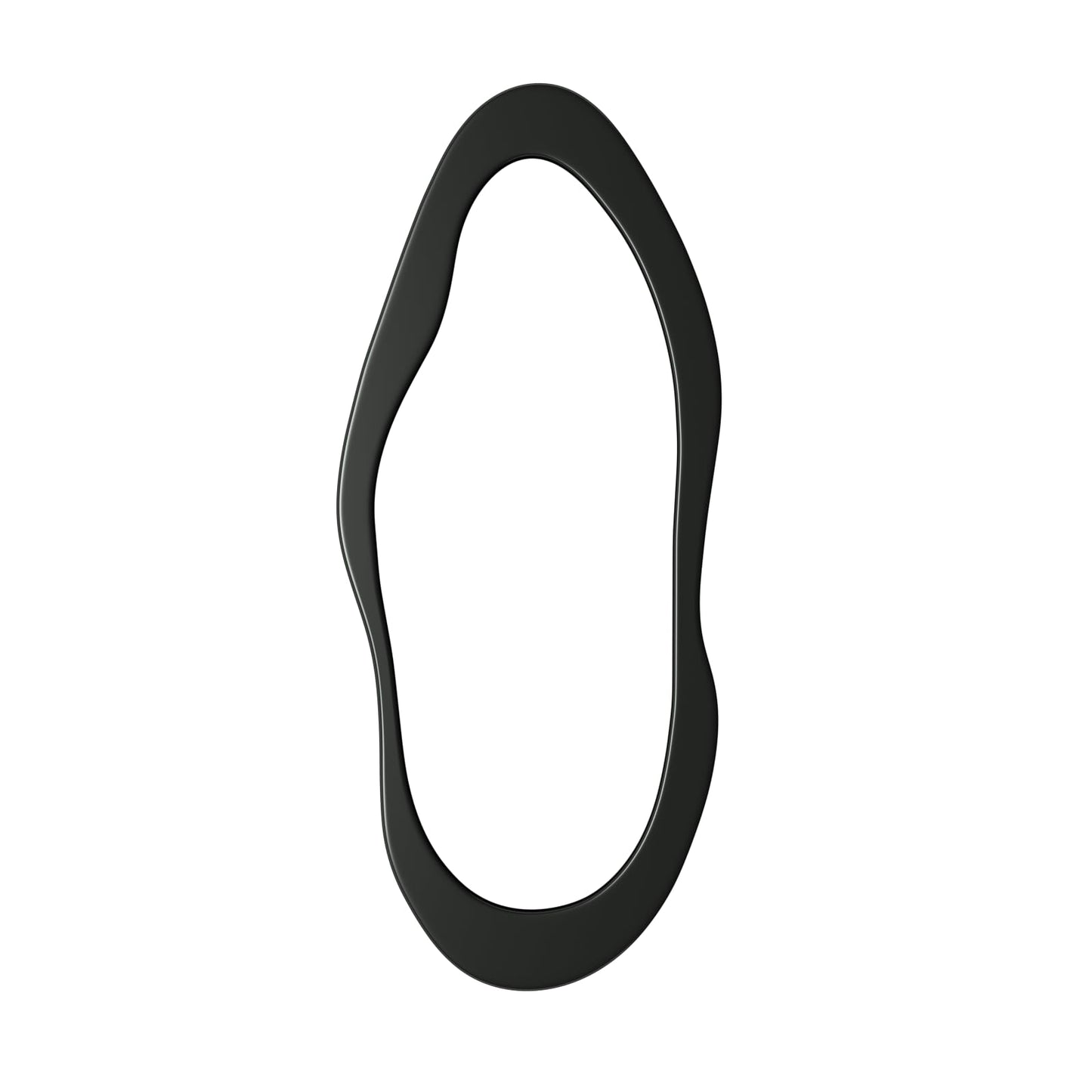 osemy 55"x 24" Irregular Wavy Full Length Mirror Black Wooden Framed Full Body Mirror Irregular Wall Mirrors Hanging for Bedroom Living Room Cloakroom