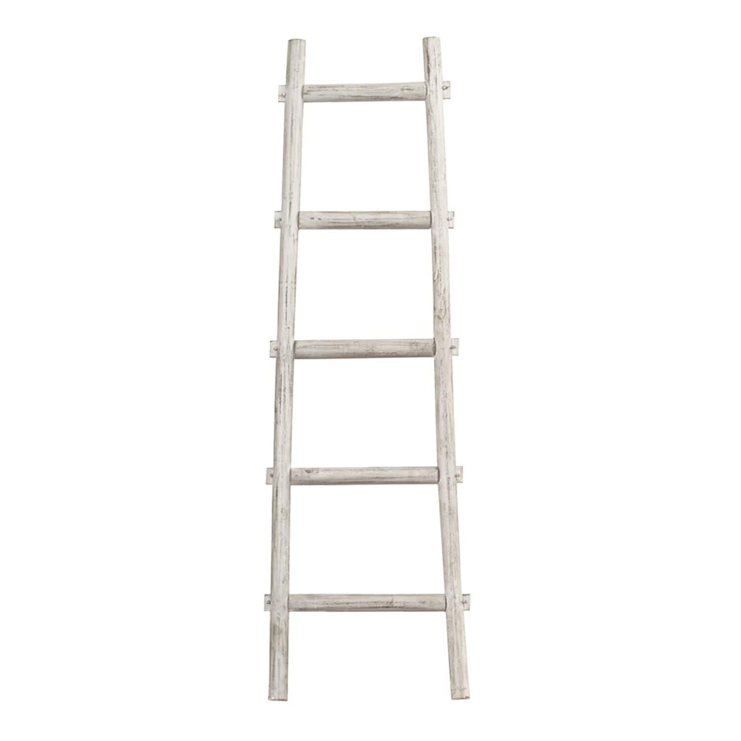 HomeStock Wooden Decorative Ladder Accent Piece for Blankets & Towels White