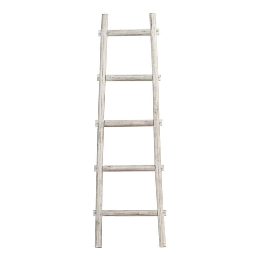 HomeStock Wooden Decorative Ladder Accent Piece for Blankets & Towels White