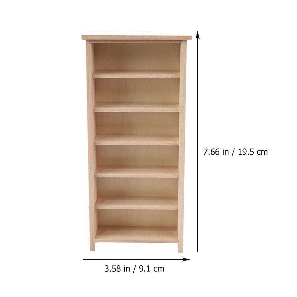 Homoyoyo Doll House Model Doll Storage Cabinet 1 12 Scale Wooden Bookshelf Miniature Wood Furniture Wood Decor Mini Furniture Doll House Furniture Small Wooden Bookshelf Mini House Supply (Pack of 2)