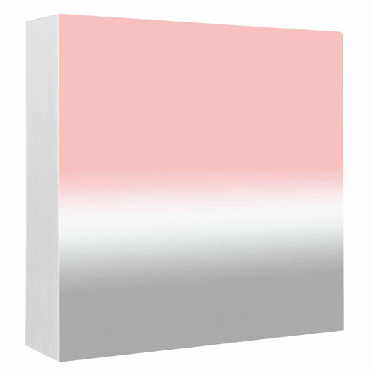 Wood Box Sign Desk Decor Pink White Grey Gradient Square Boxes Sign, Ombre Art Wooden Block Box Sign Decoration for Home Wall Tabletop Shelf Office Decor,6x6IN