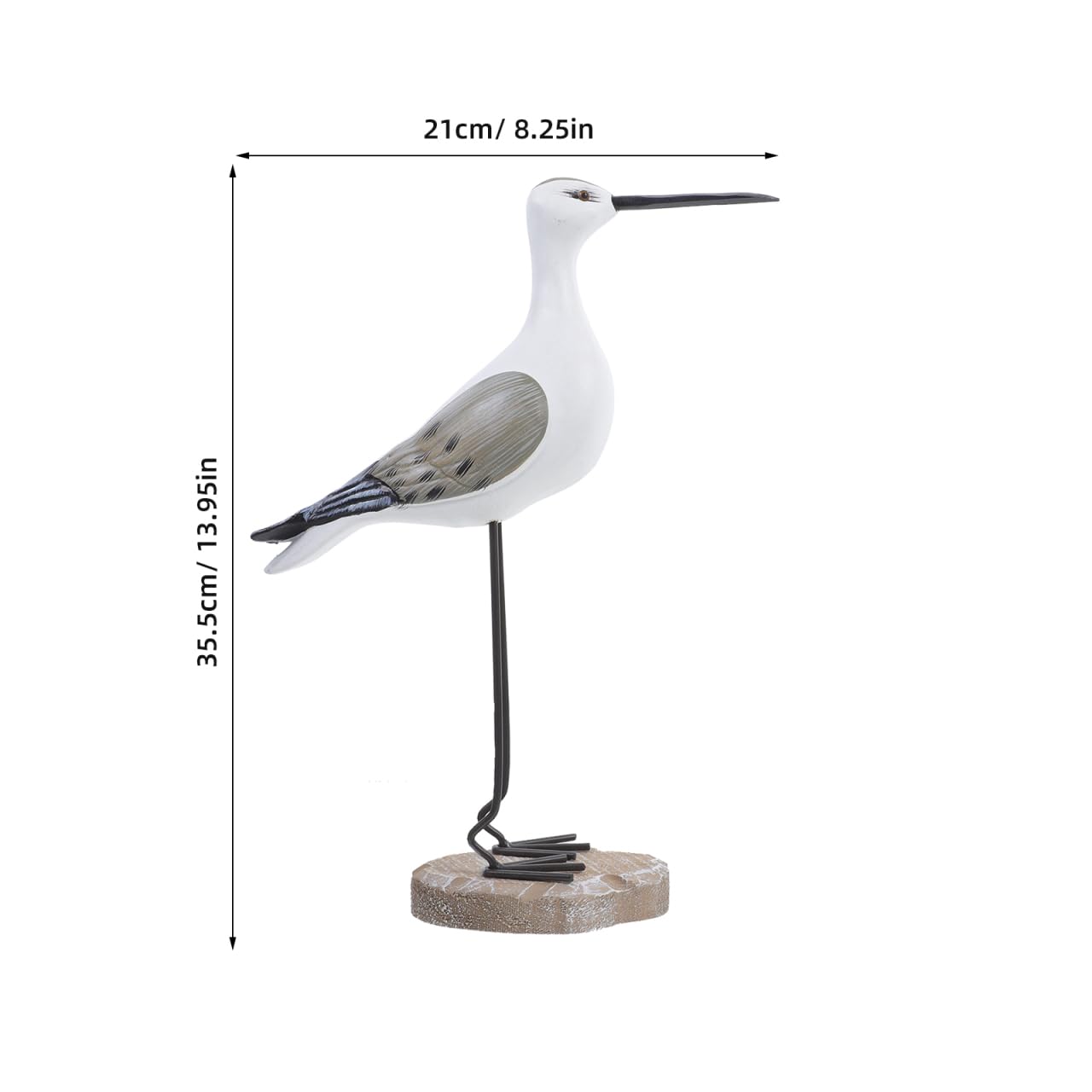 Seagull Ornaments Set 2 Wooden Coastal Bird Figurines for Home Nautical Tabletop Decorations Beach House Accents 14In X 8In