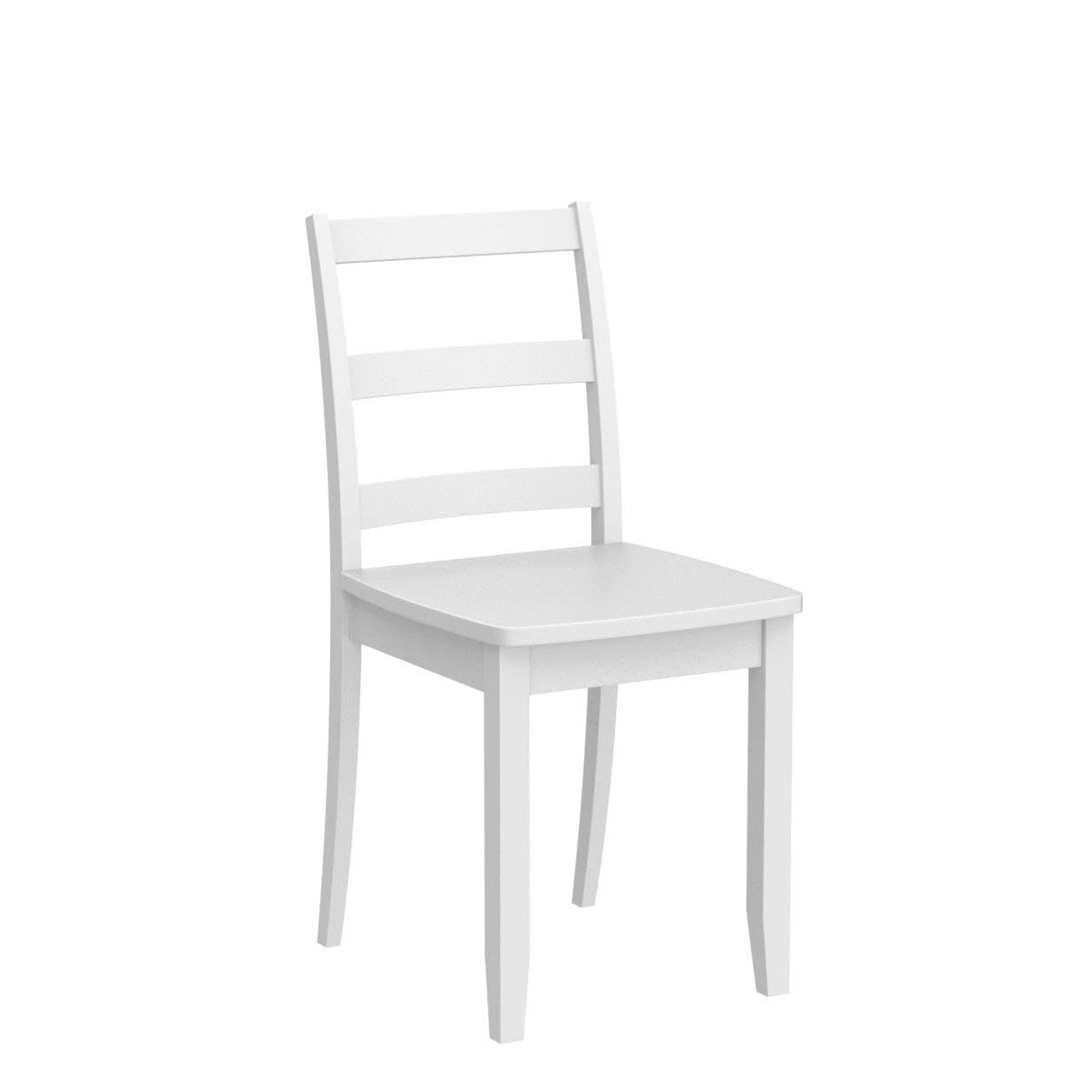 Giantex Wood Dining Chairs Set of 2 White - Wooden Armless Kitchen Chairs with Solid Rubber Wood Legs, Non-Slip Foot Pads, Max Load 400 Lbs, Farmhouse Style High Ladder Back Dining Room Chairs